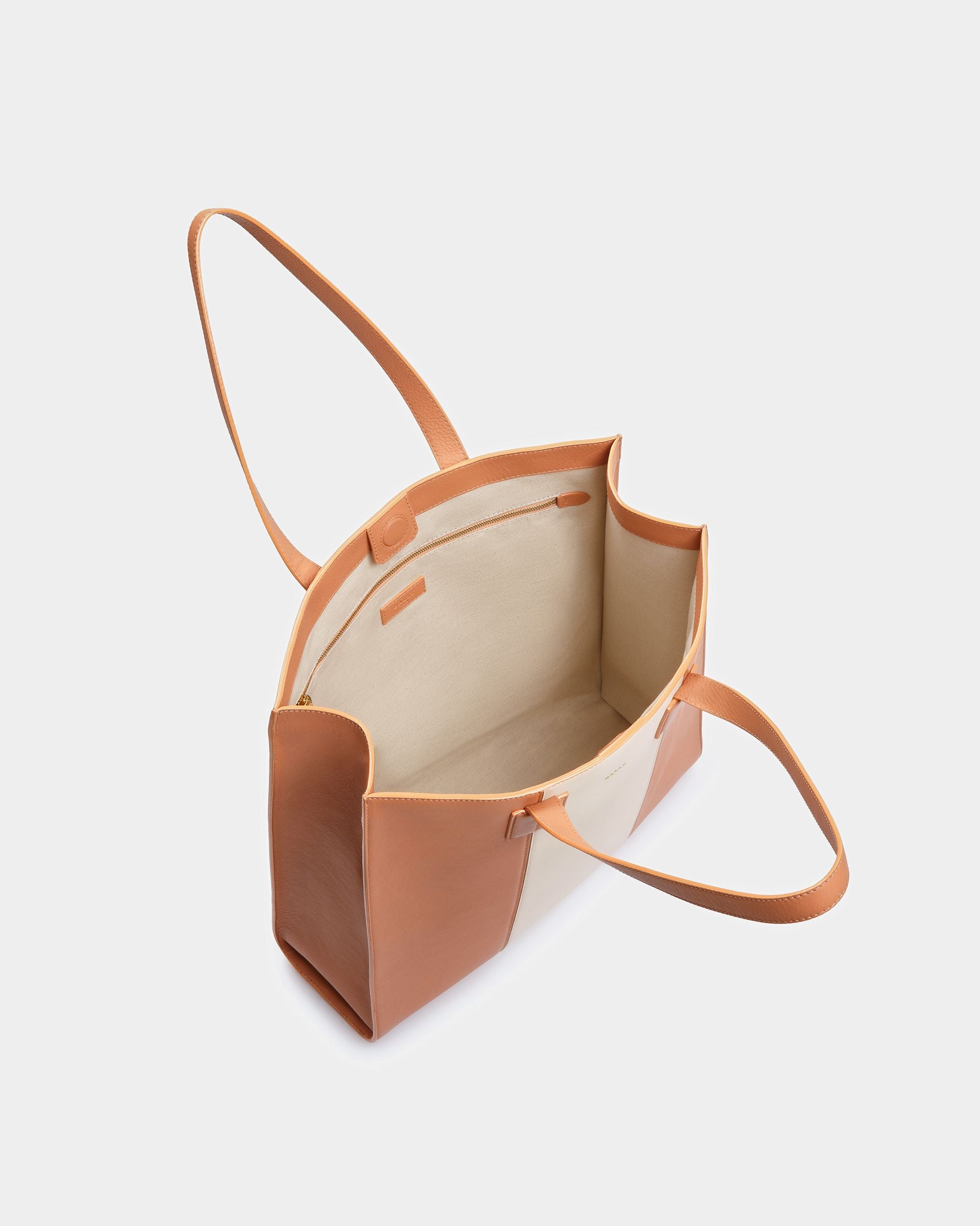 Crystalia Tote Bag In Pelle Color Pesca E Avorio - Donna - Bally - 04