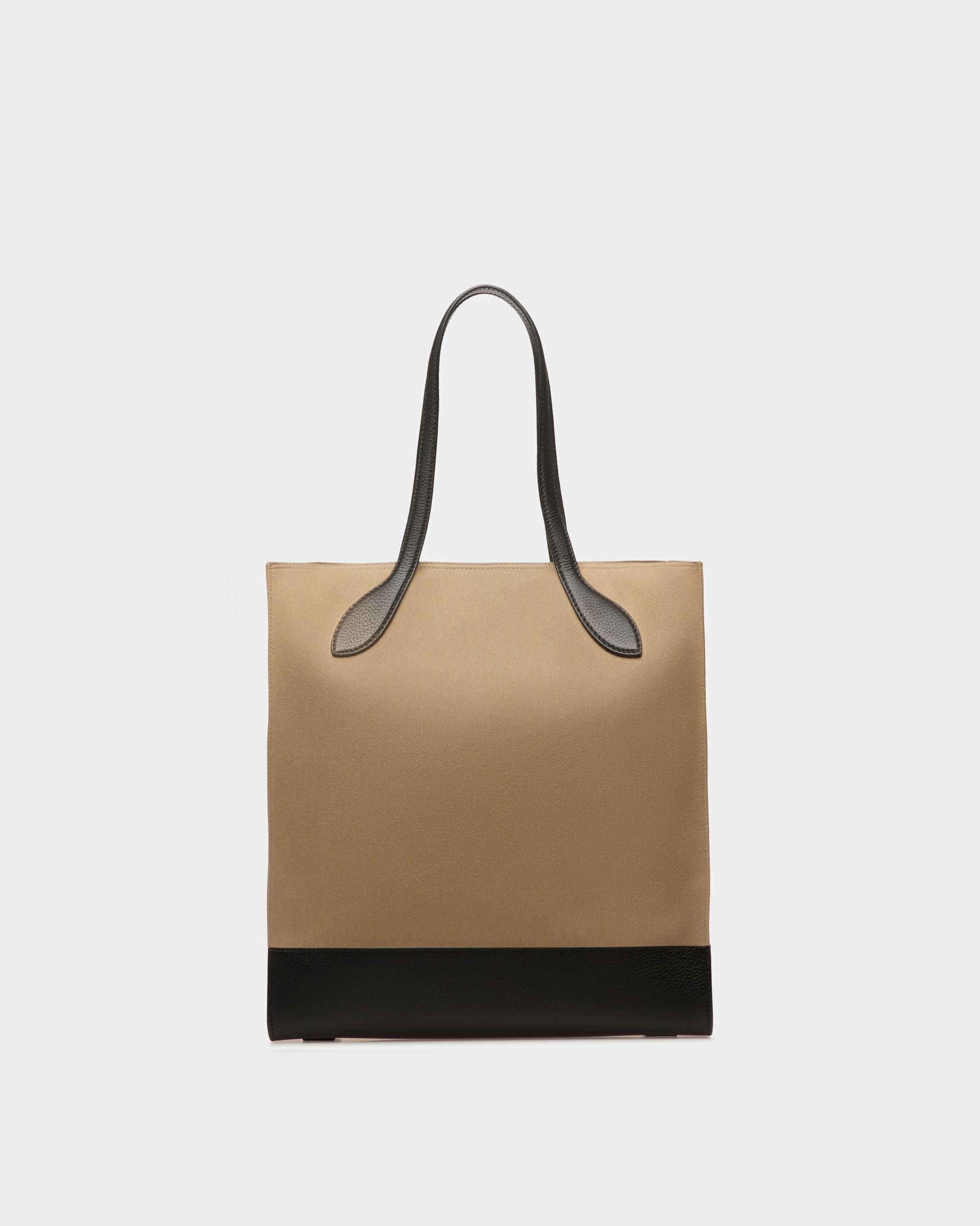 Tote Bag Bar In Tessuto Color Sabbia E Nero - Donna - Bally - 03