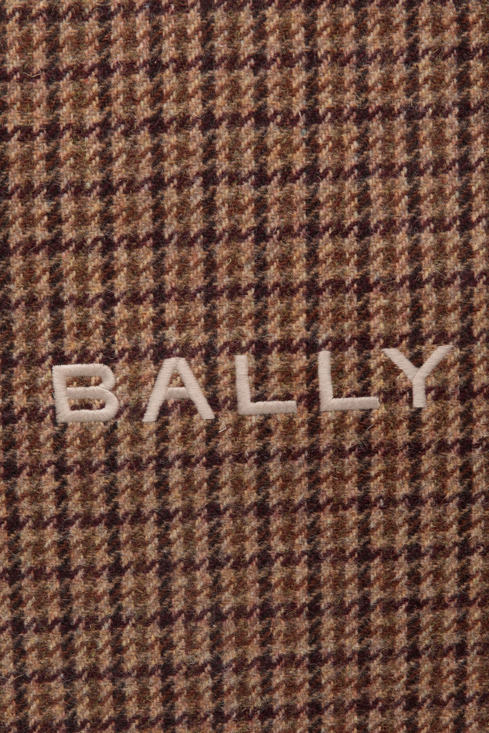 Tote Bag Bar In Lana E Pelle A Quadri In Più Tonalità Di Marrone - Donna - Bally - 05
