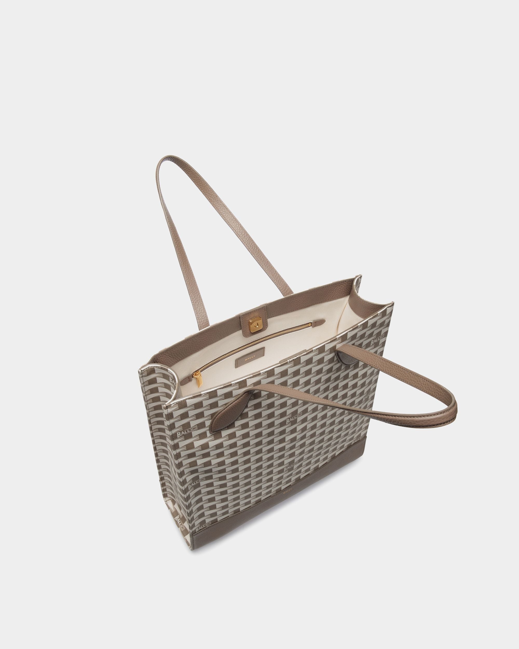 Tote Bag Keep On In TPU Grigio Talpa Con Stampa Pennant - Donna - Bally - 04