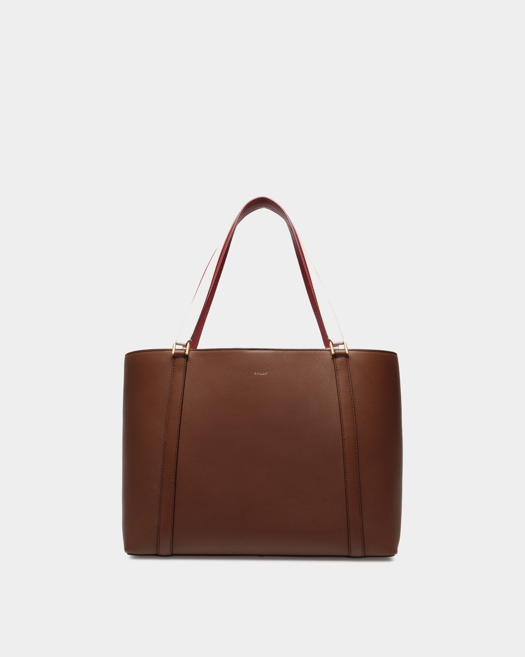 Tote Bag Code In Pelle Marrone - Donna - Bally - 01
