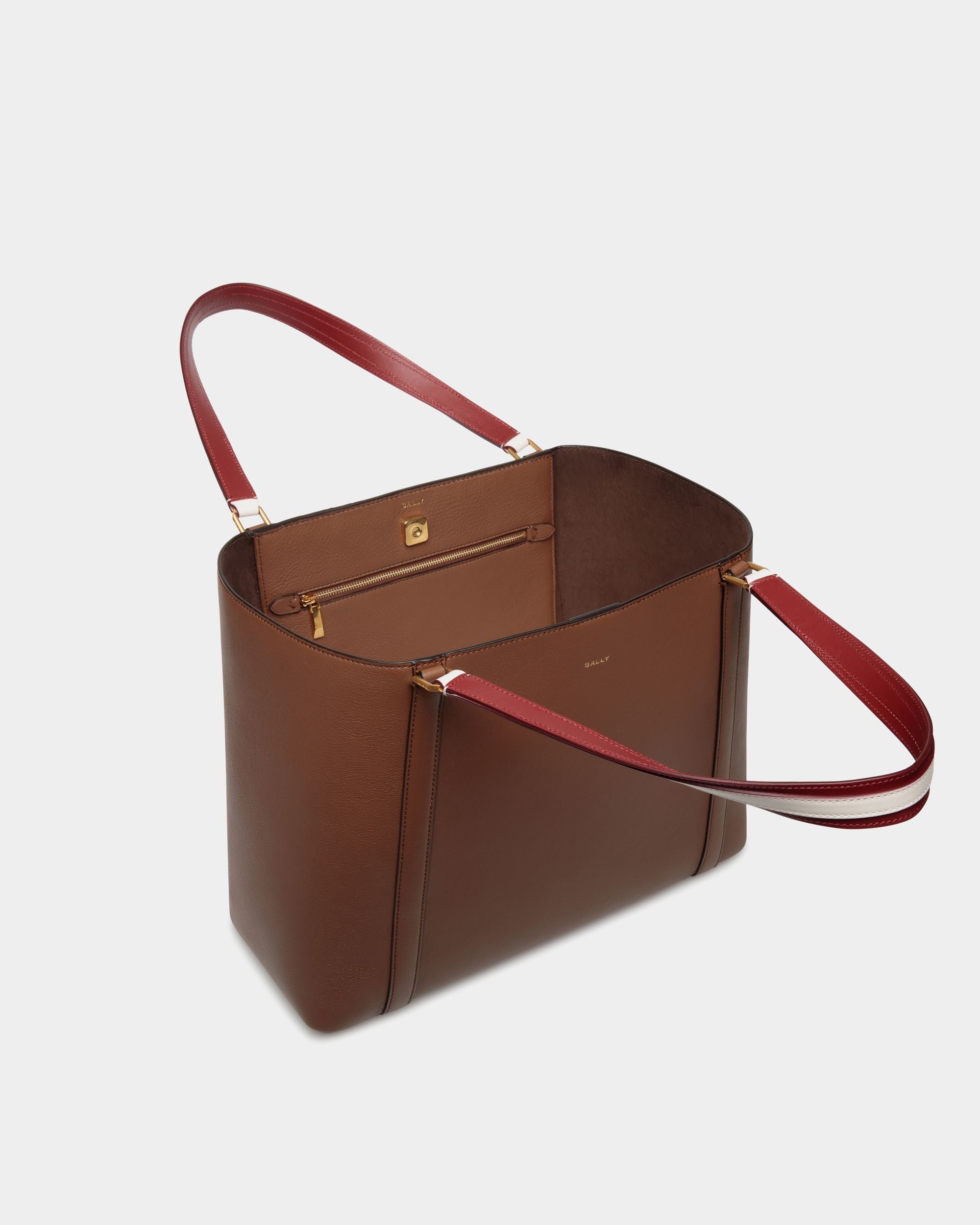 Tote Bag Code In Pelle Marrone - Donna - Bally - 04