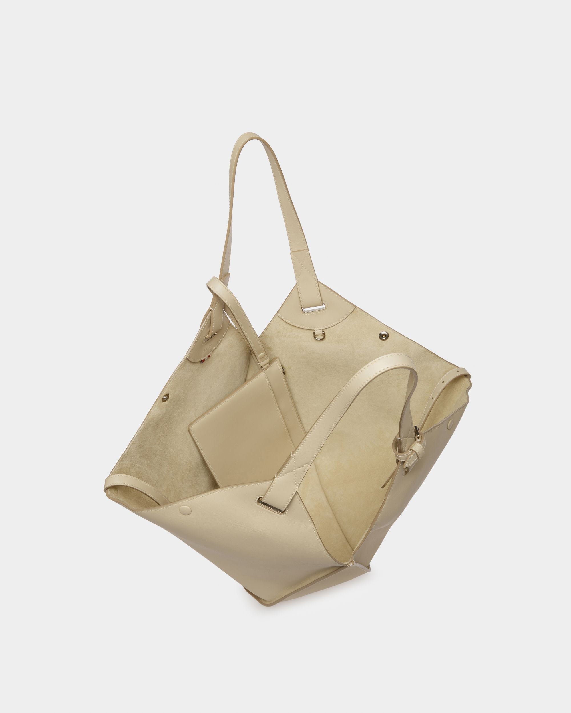 Ahria Tote Bag In Pelle Beige Chiaro - Donna - Bally - 04