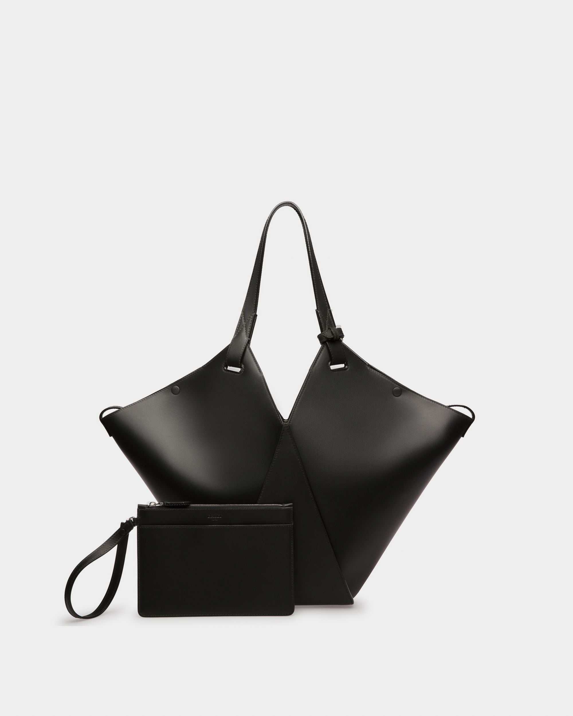 Ahria Tote Bag In Pelle Nera - Donna - Bally - 05