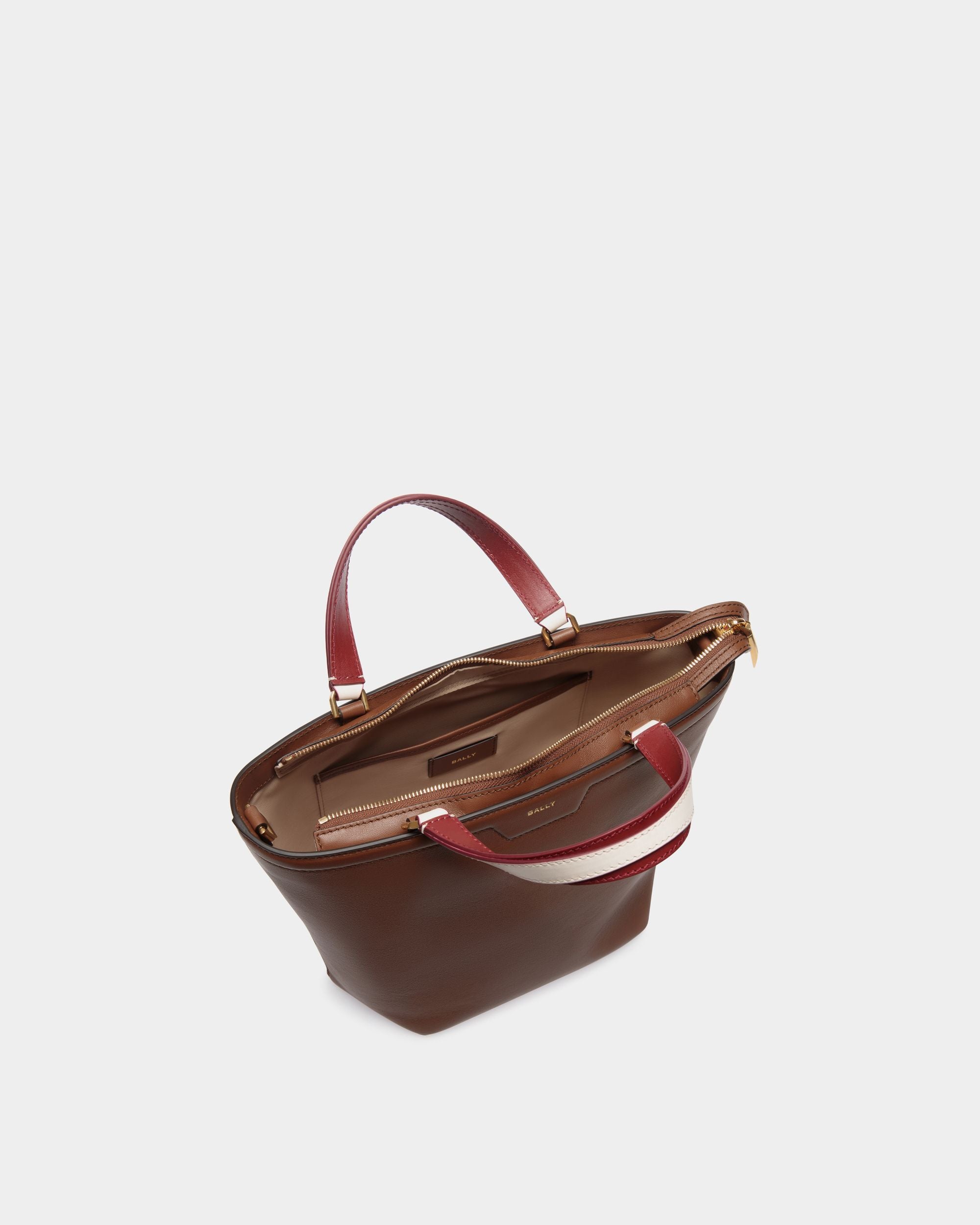 Tote Bag Piccola Code In Pelle Marrone - Donna - Bally - 04