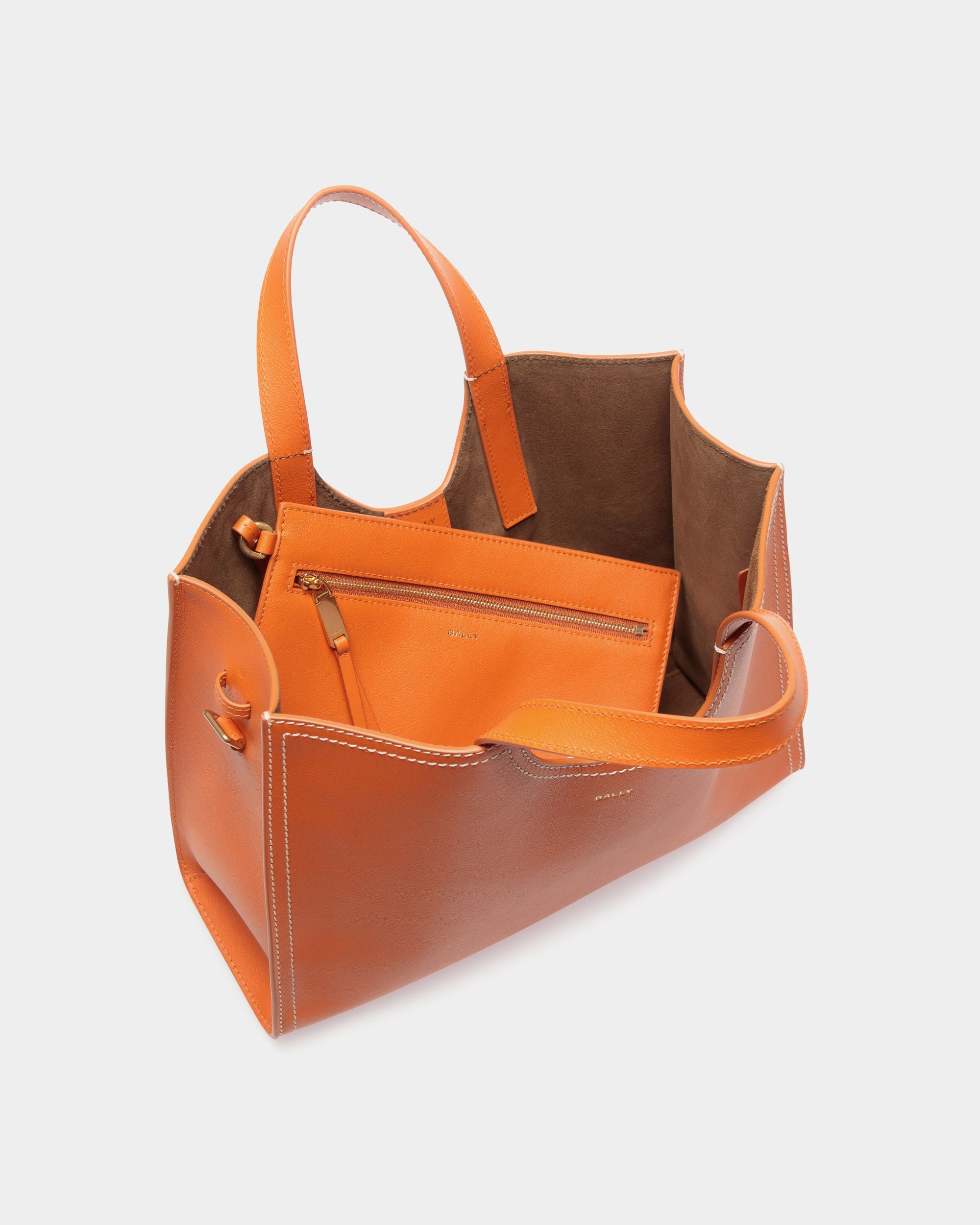 Tote Bag Easy Bally In Pelle Koi Orange - Donna - Bally - 04