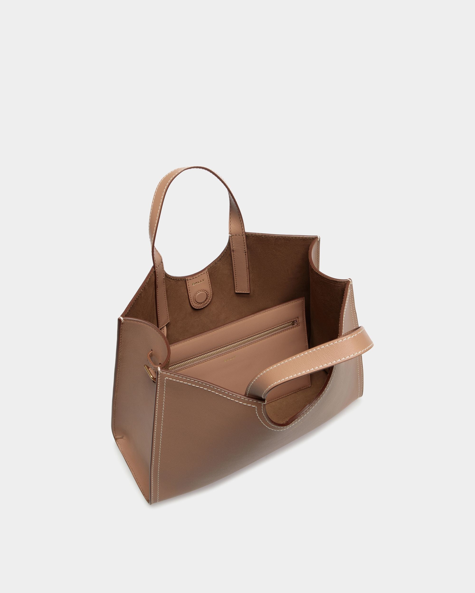 Tote Bag Easy Bally In Pelle Praline Beige - Donna - Bally - 05