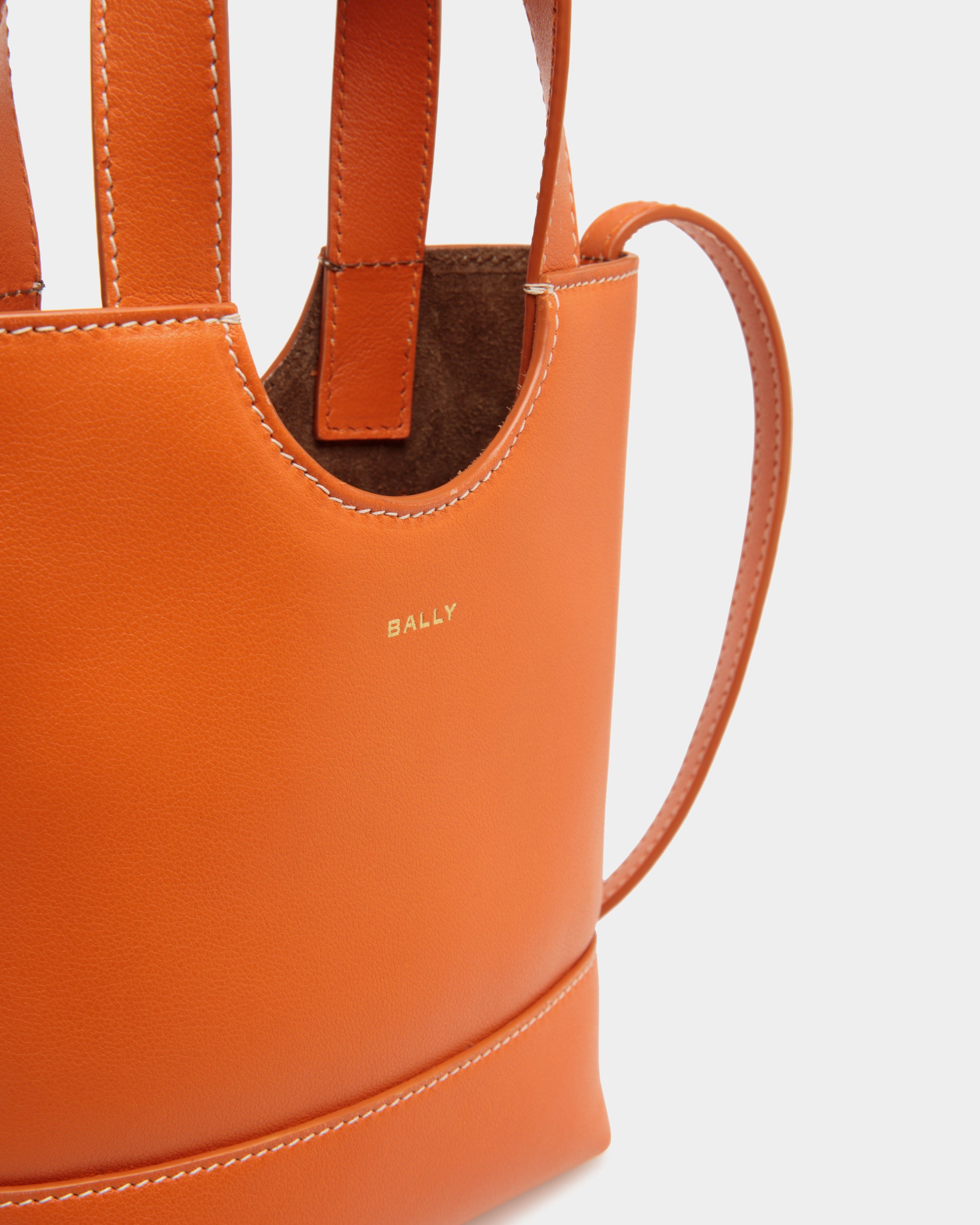 Tote Bag Piccola Easy Bally In Pelle Koi Orange - Donna - Bally - 05