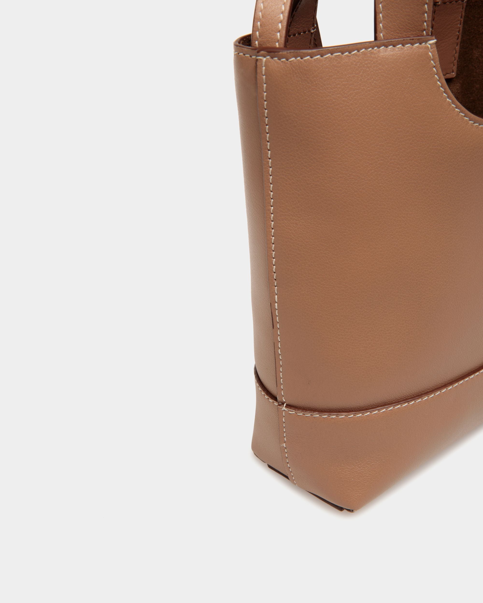 Tote Bag Piccola Easy Bally In Pelle Praline Beige - Donna - Bally - 02