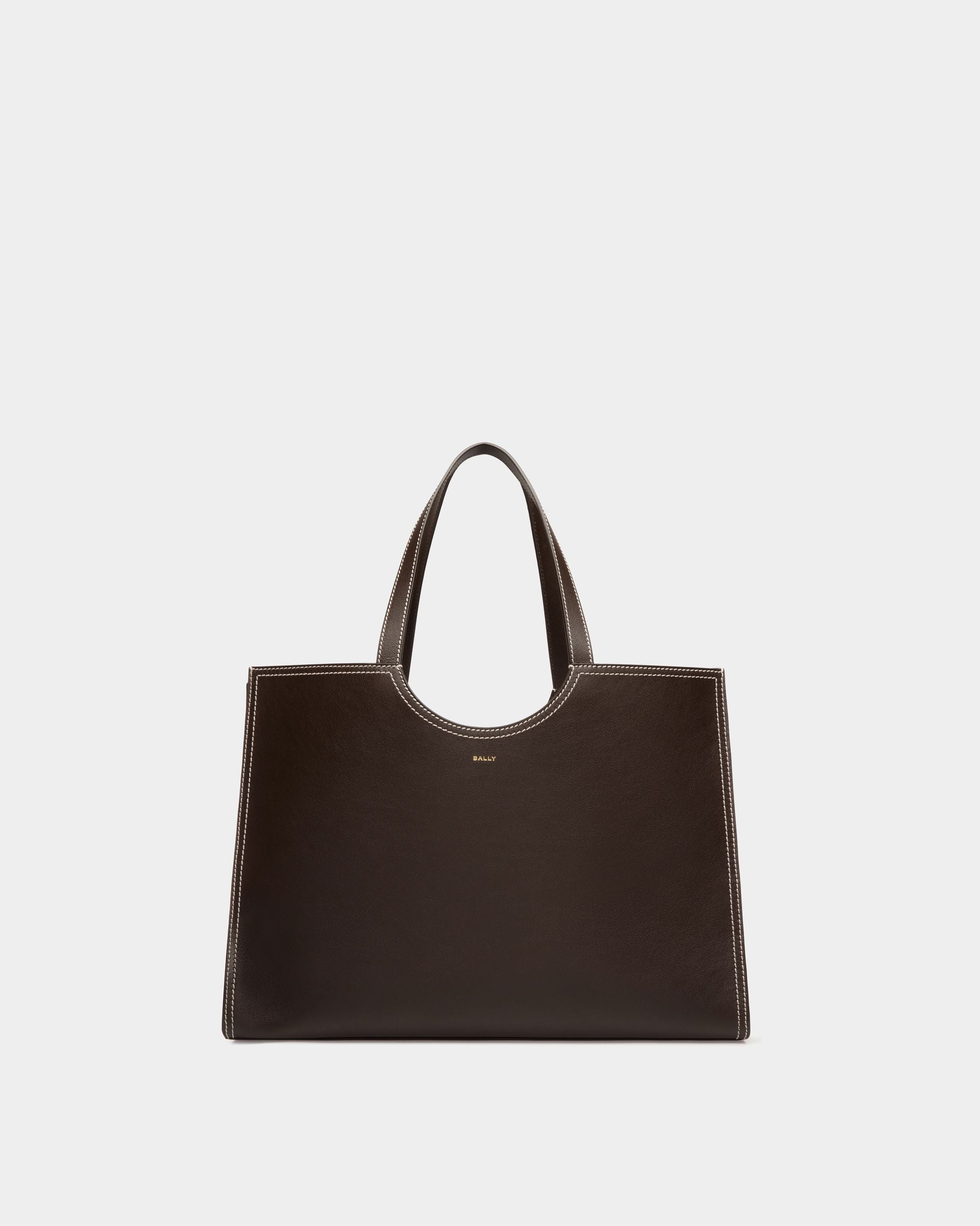 Tote Bag Easy Bally In Pelle Color Ebano - Donna - Bally - 01