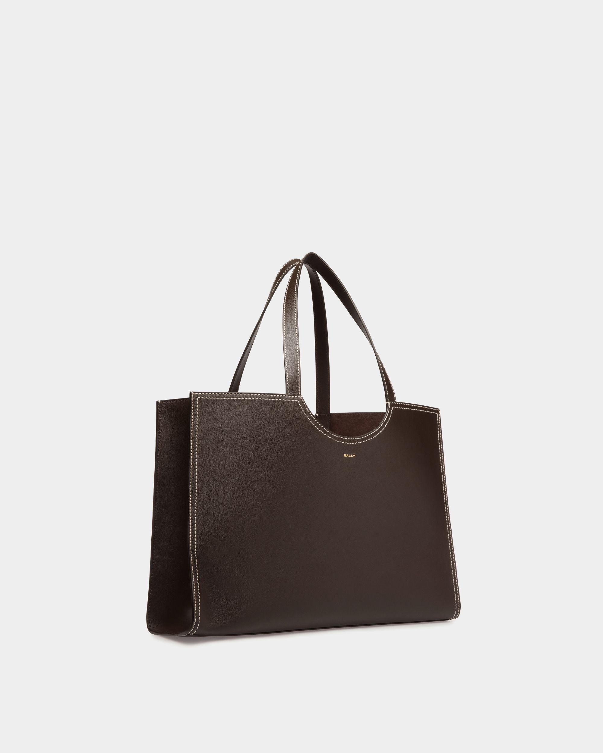 Tote Bag Easy Bally In Pelle Color Ebano - Donna - Bally - 04