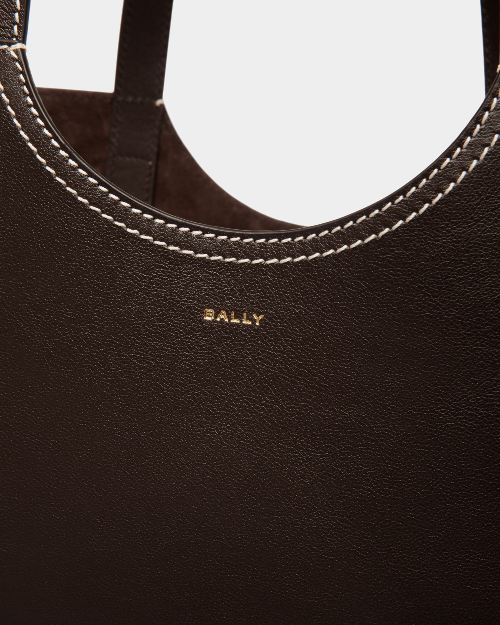 Tote Bag Easy Bally In Pelle Color Ebano - Donna - Bally - 06
