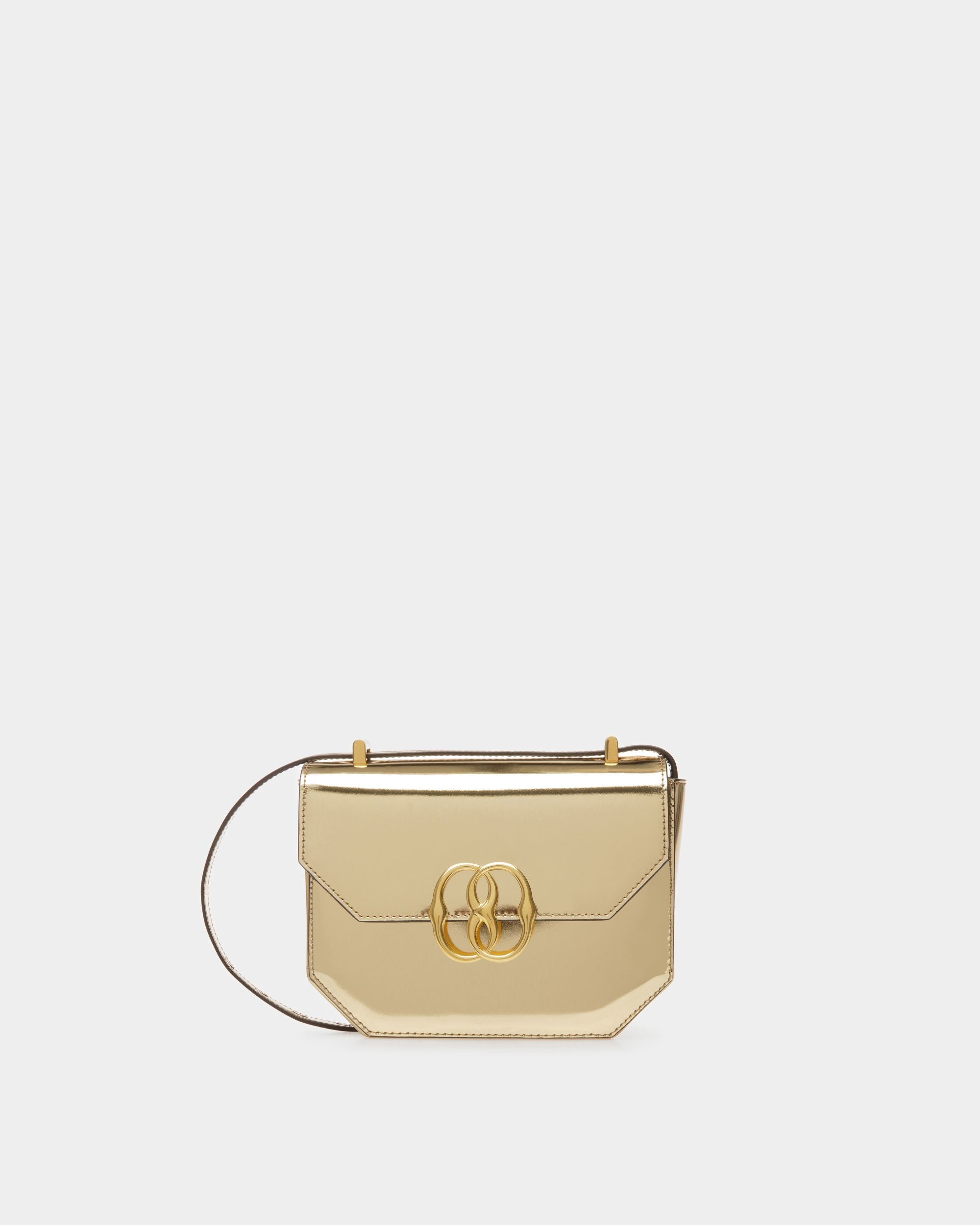 Borsa Mini Emblem In Pelle Dorata - Donna - Bally - 01