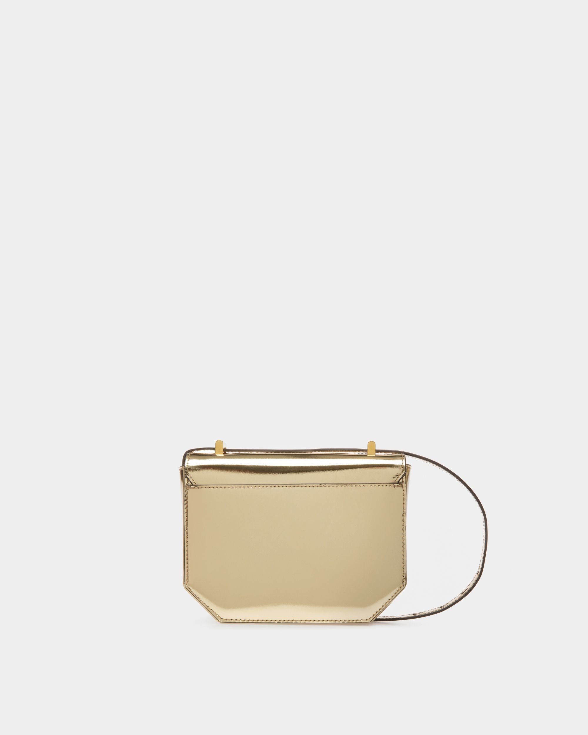 Borsa Mini Emblem In Pelle Dorata - Donna - Bally - 02