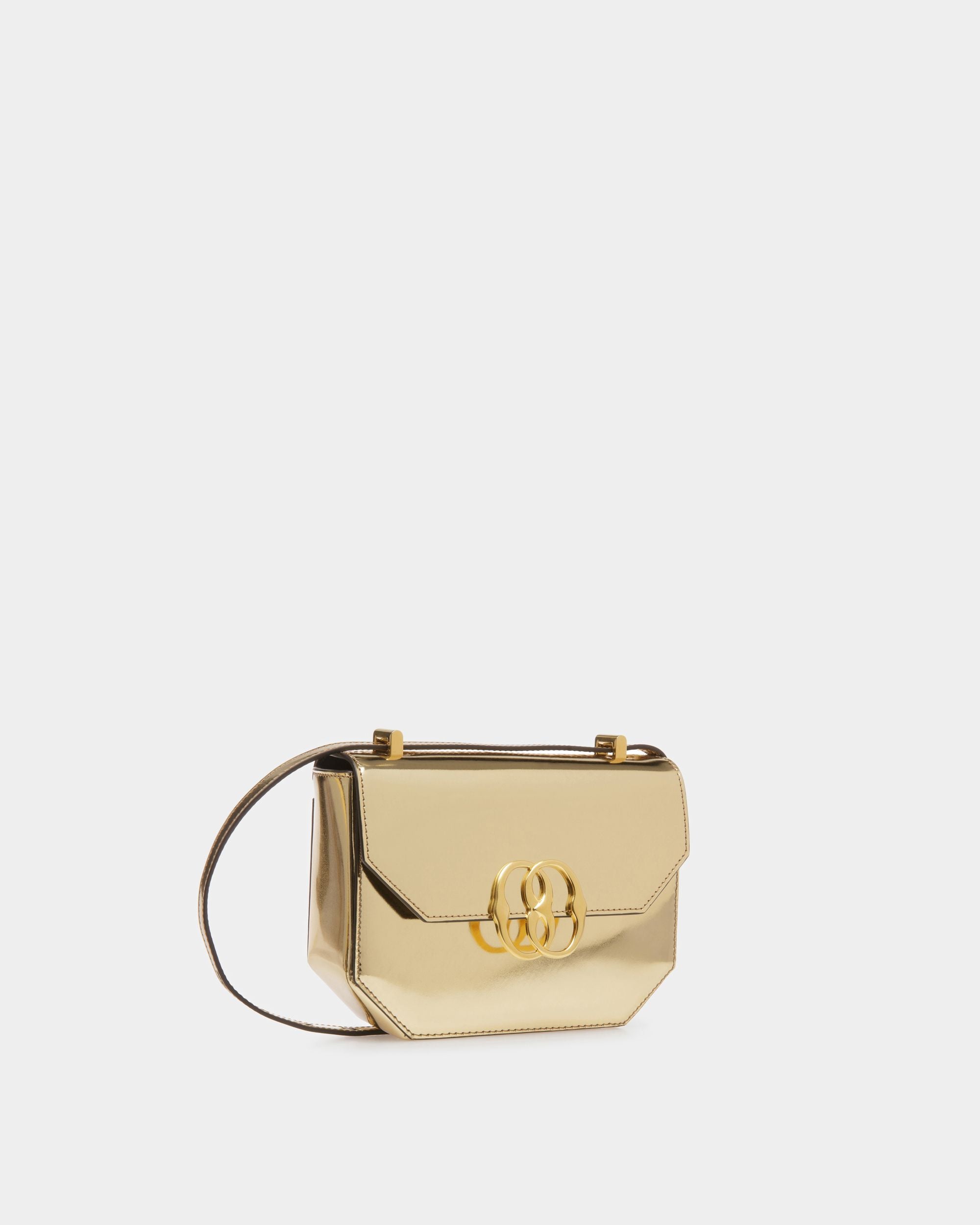 Borsa Mini Emblem In Pelle Dorata - Donna - Bally - 03