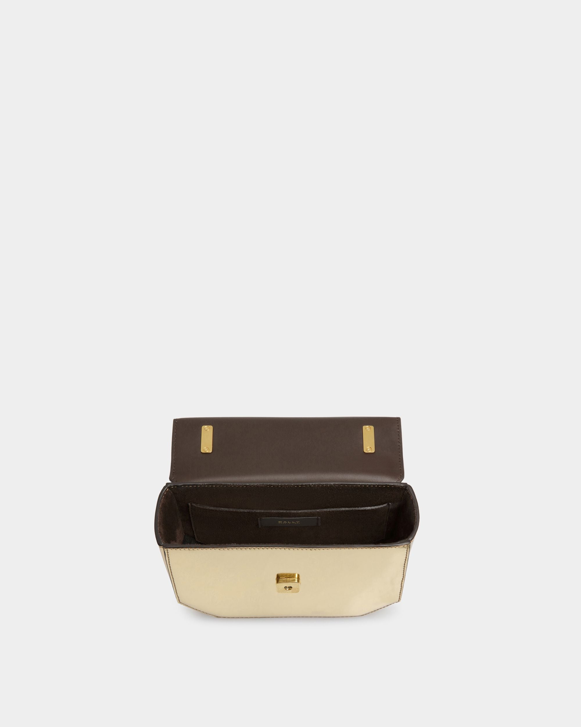 Borsa Mini Emblem In Pelle Dorata - Donna - Bally - 04
