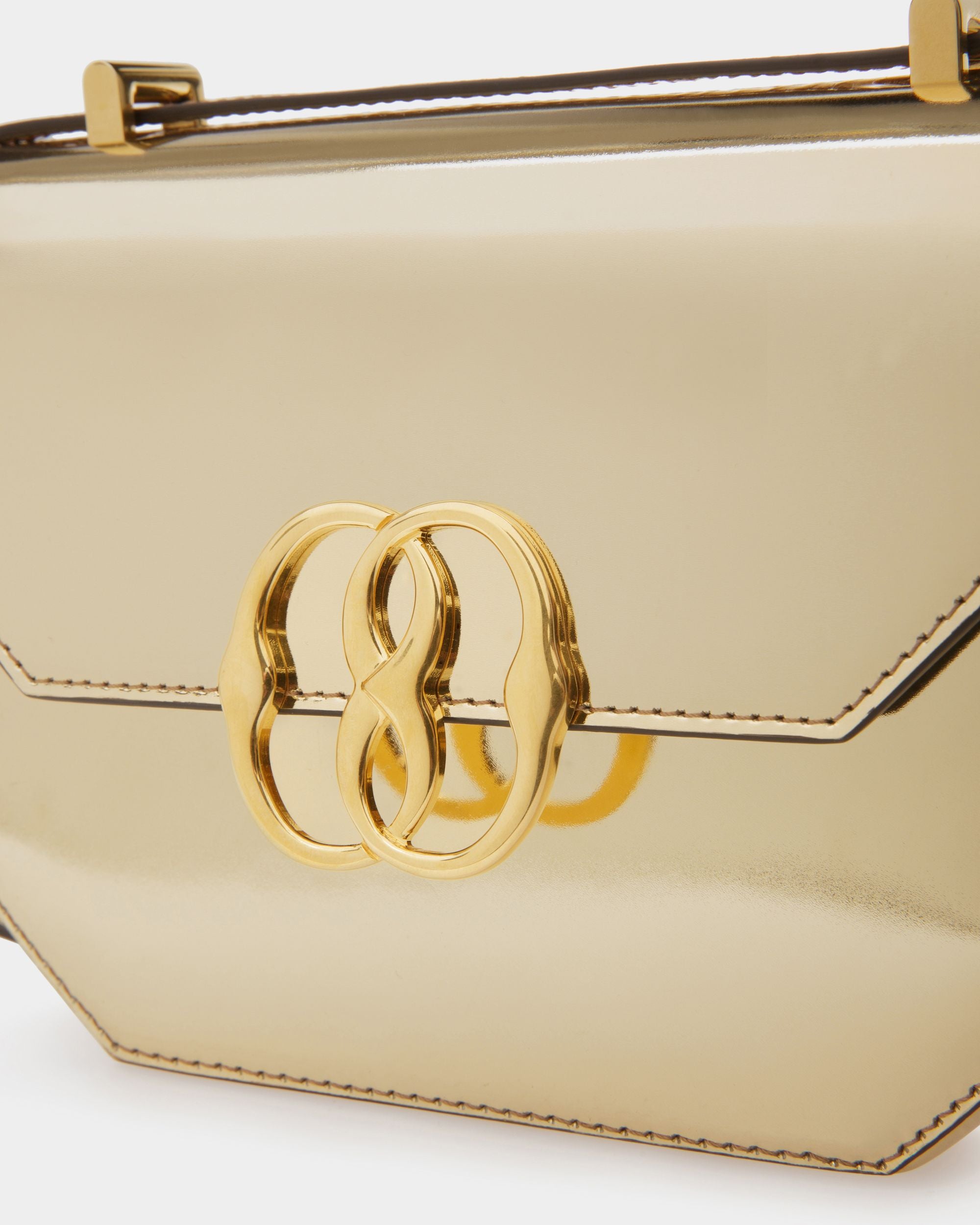 Borsa Mini Emblem In Pelle Dorata - Donna - Bally - 05