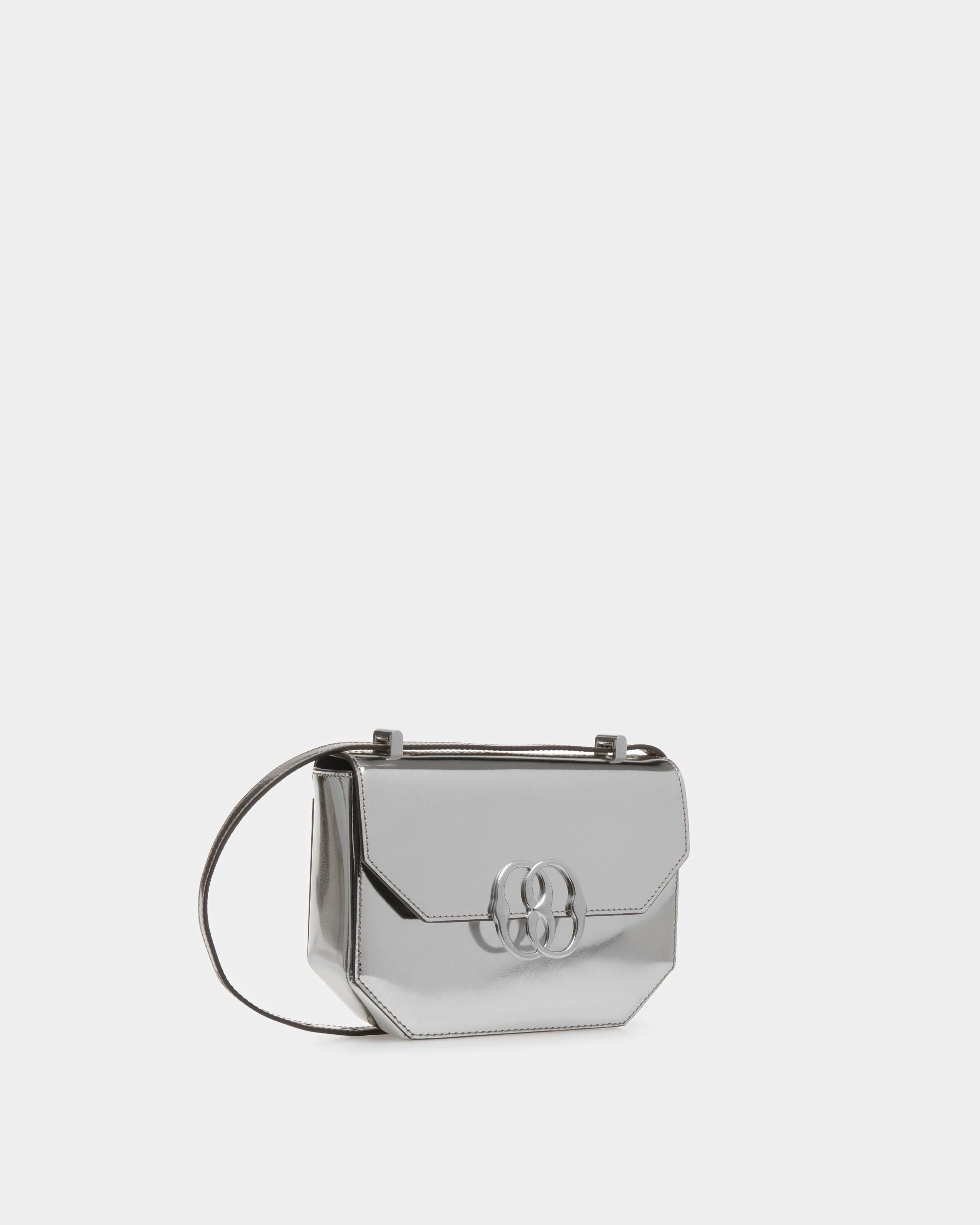 Borsa Mini Emblem In Pelle Argento - Donna - Bally - 03