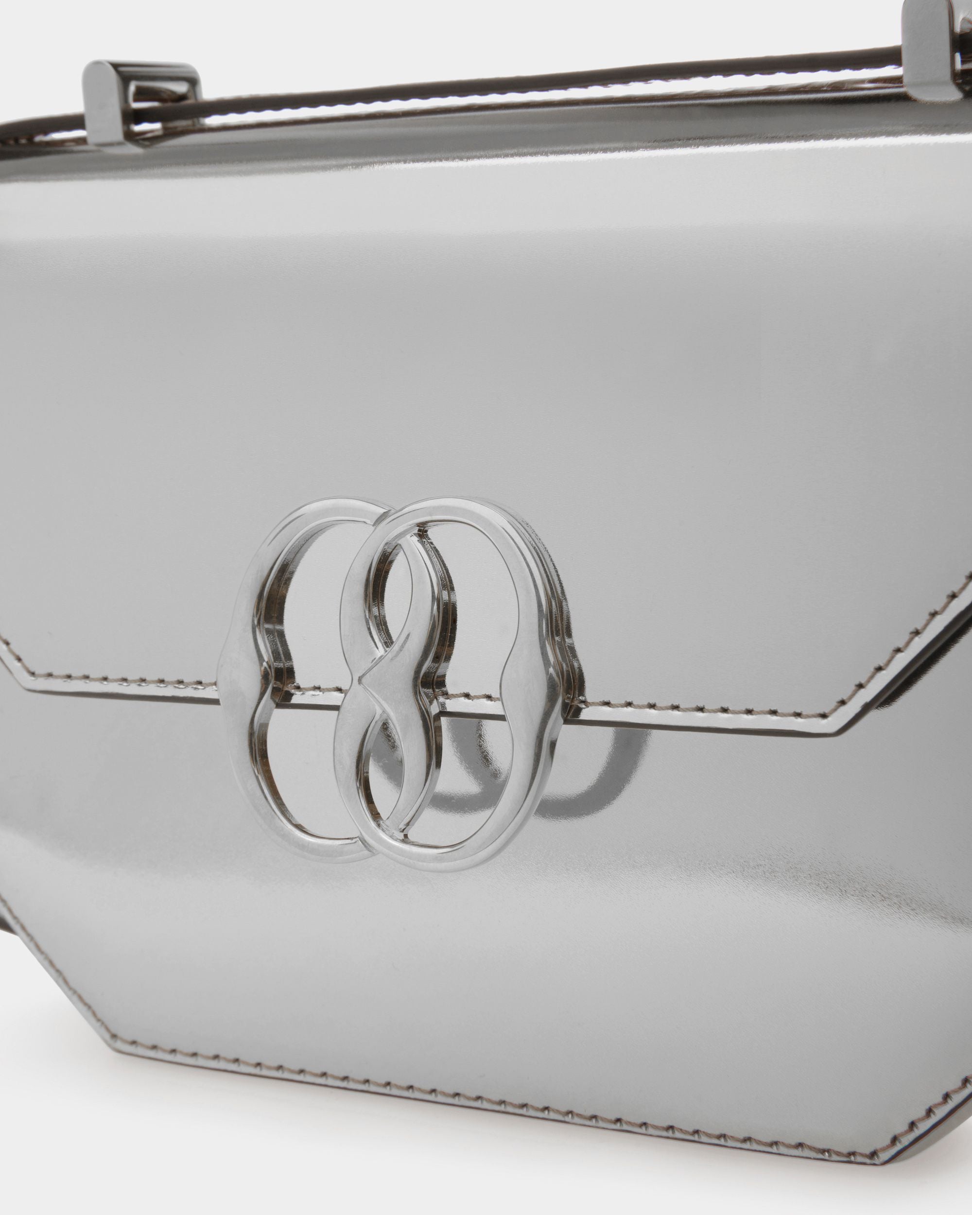 Borsa Mini Emblem In Pelle Argento - Donna - Bally - 05