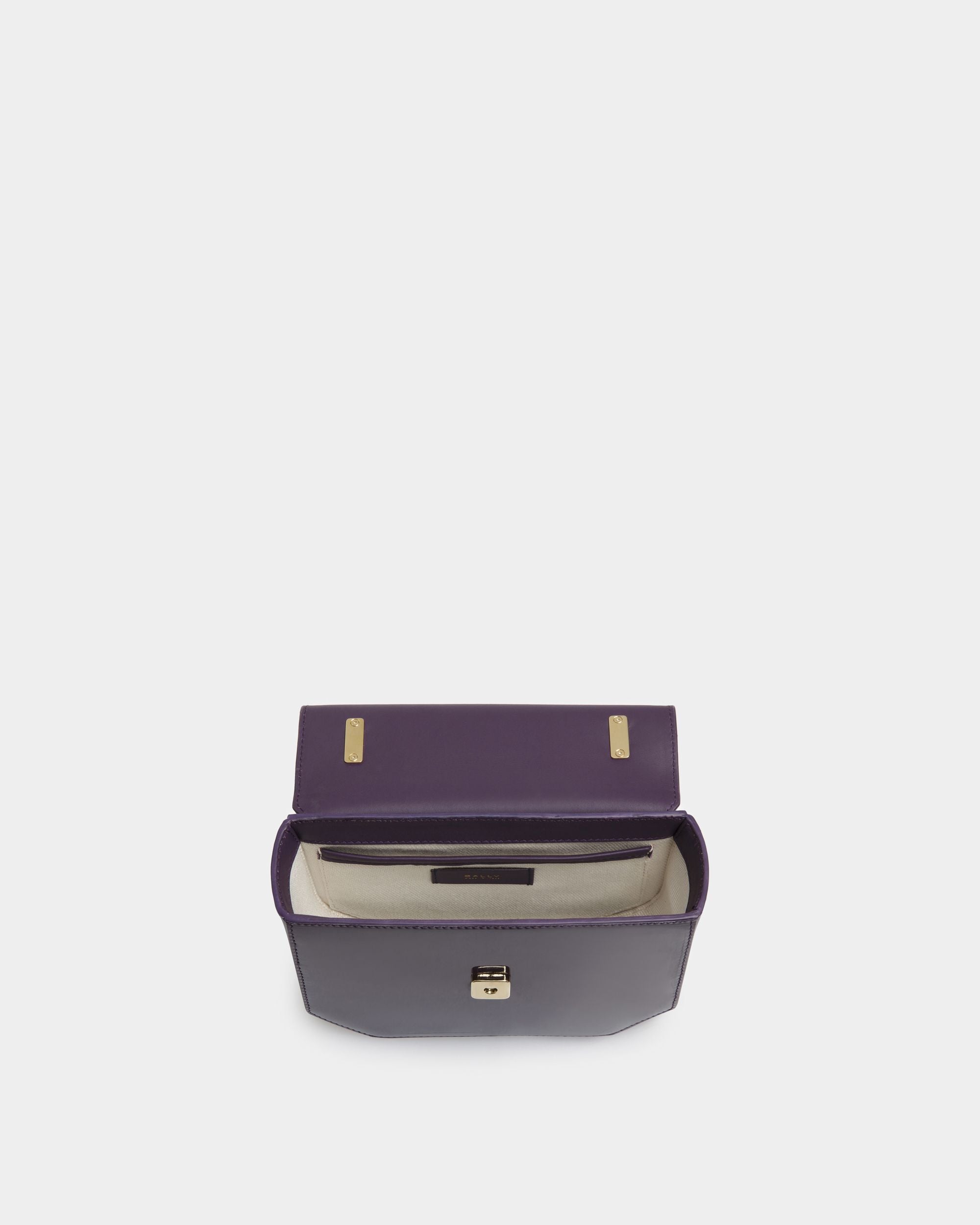 Borsa Mini Emblem In Pelle Color Orchidea - Donna - Bally - 04