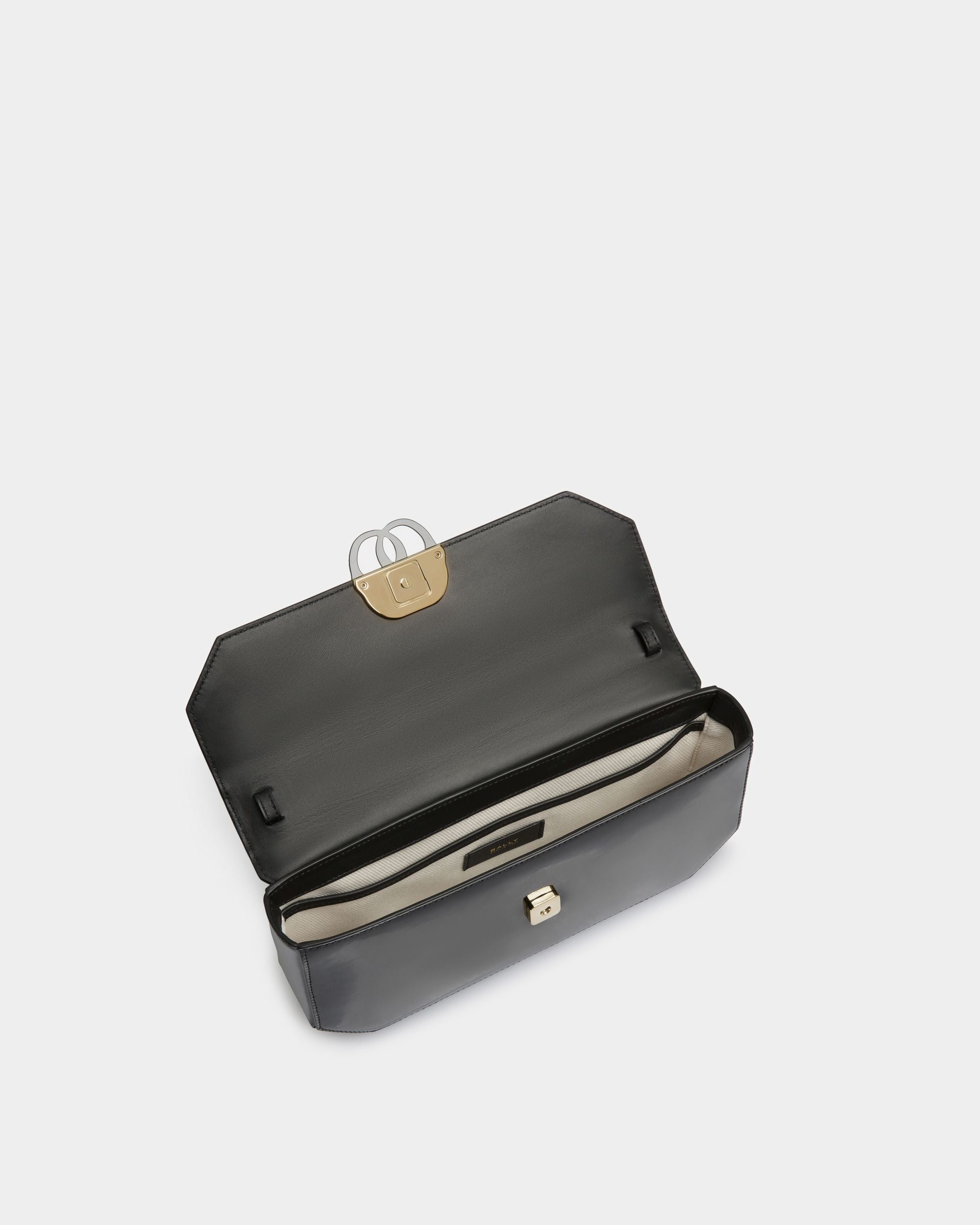 Borsa A Spalla Emblem In Pelle Nera - Donna - Bally - 05