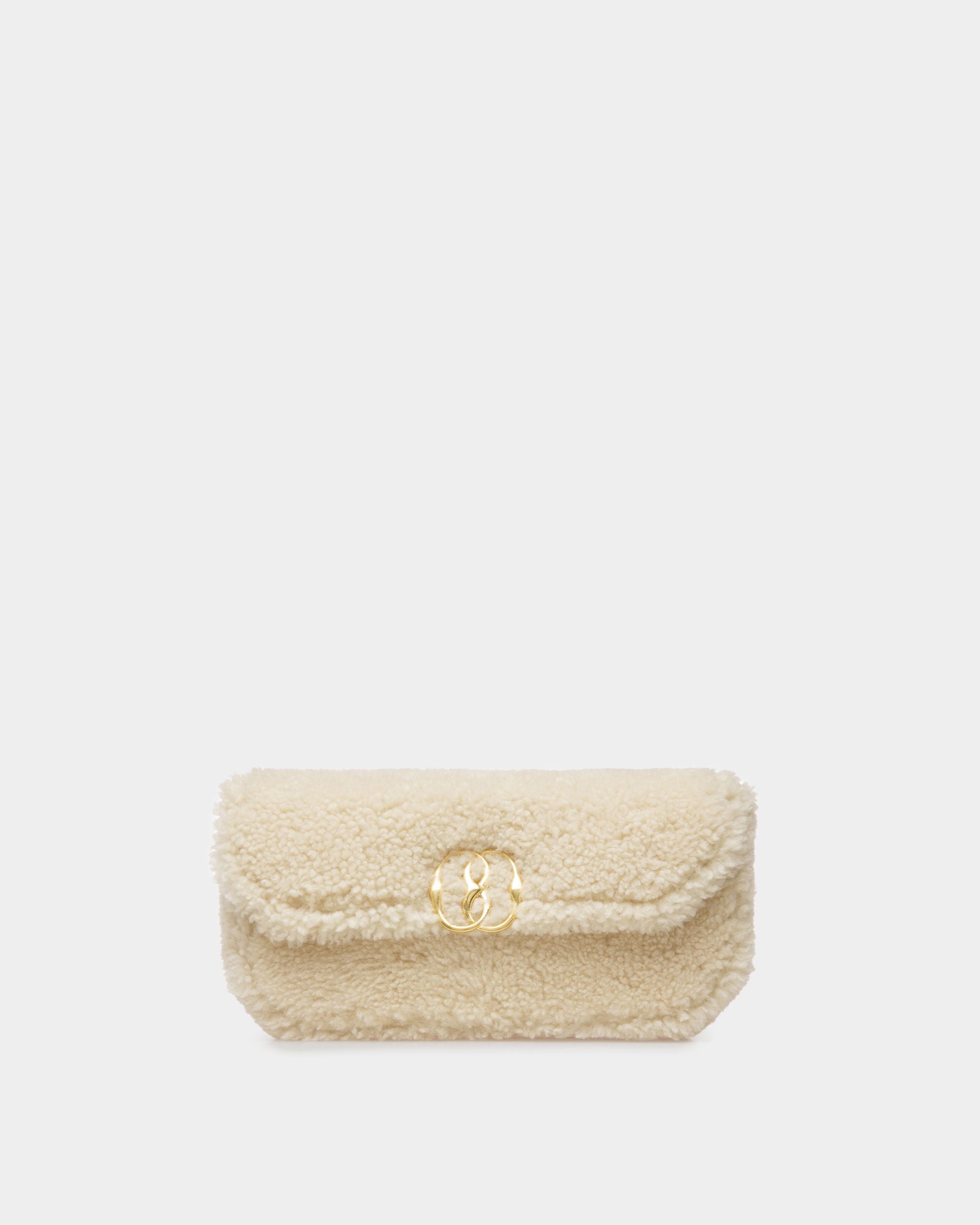 Borsa A Spalla Emblem In Lana Avorio - Donna - Bally - 01