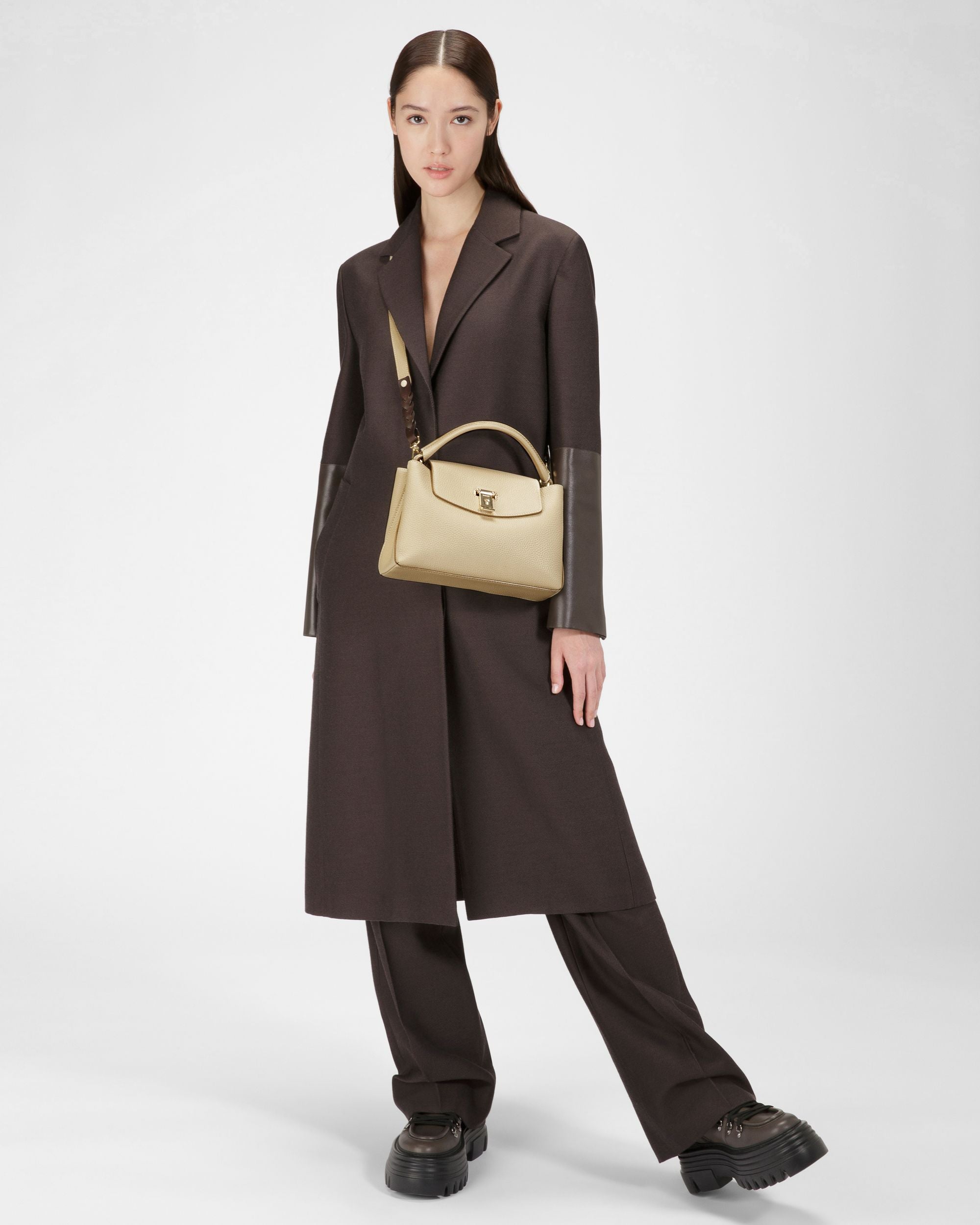 Layka Borsa A Mano In Pelle Beige Scuro - Donna - Bally - 06