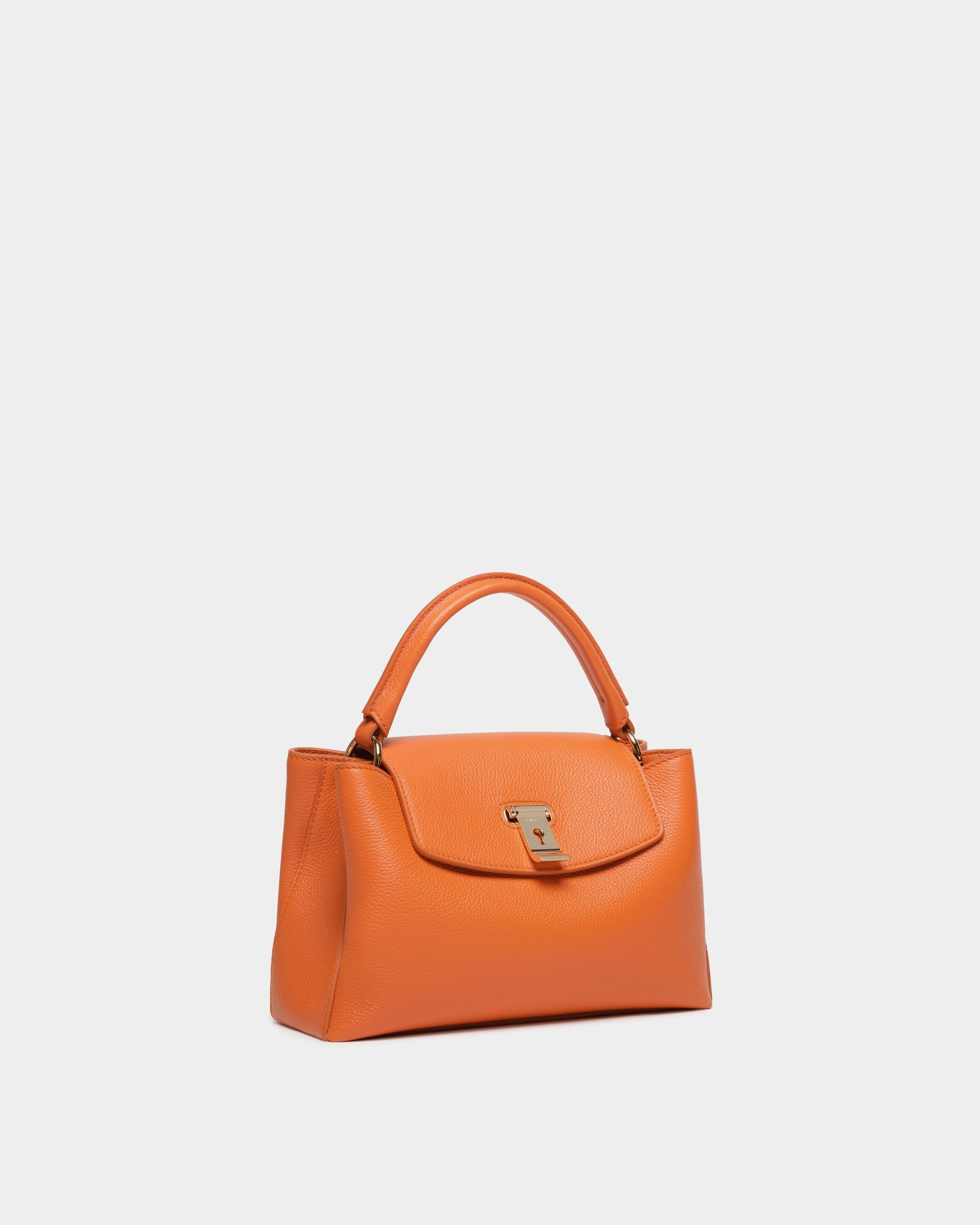 Borsa A Mano Piccola Lock Me In Pelle Granata Koi Orange - Donna - Bally - 03