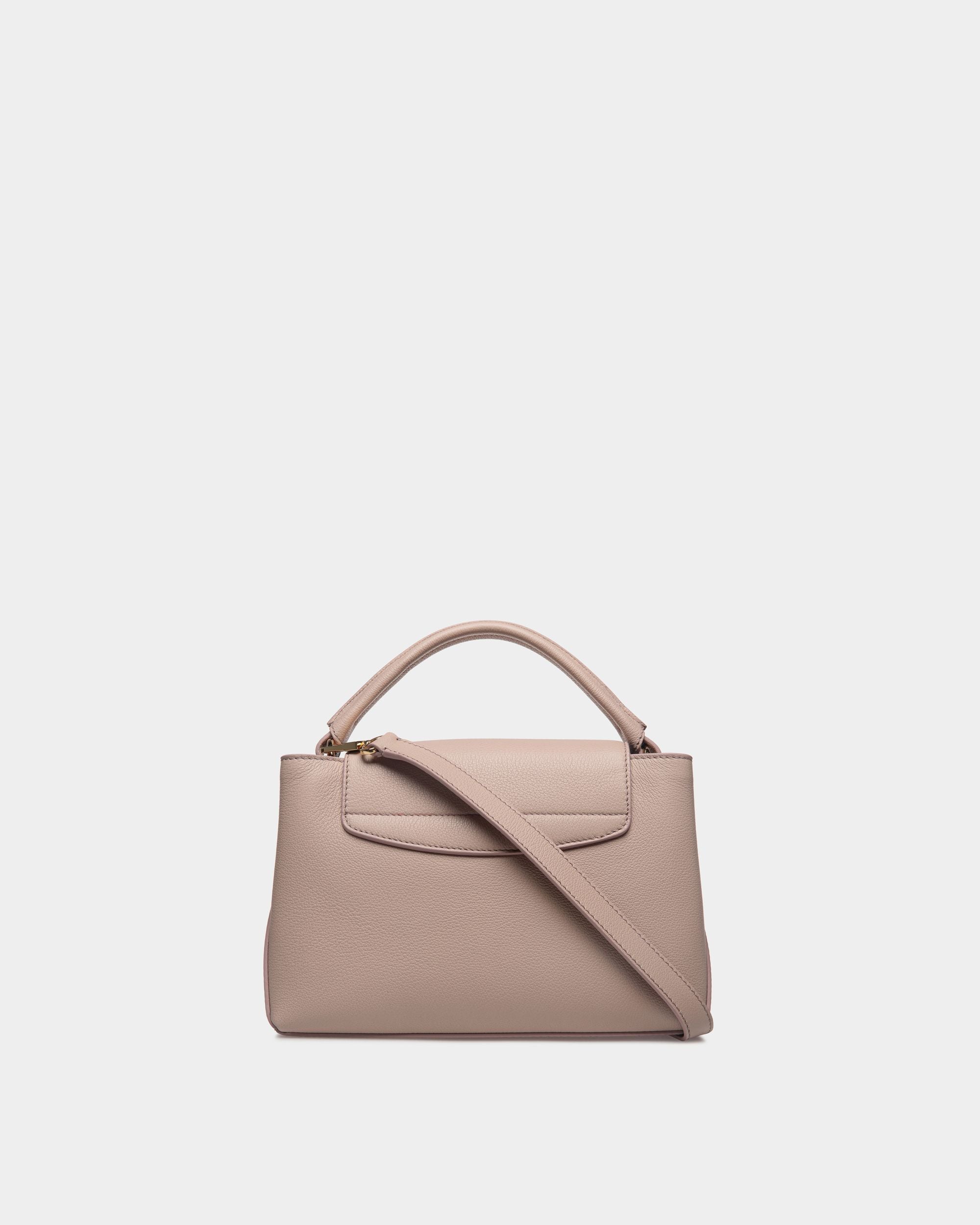 Borsa A Mano Piccola Lock Me In Pelle Zigrinata Beige Chiaro - Donna - Bally - 03