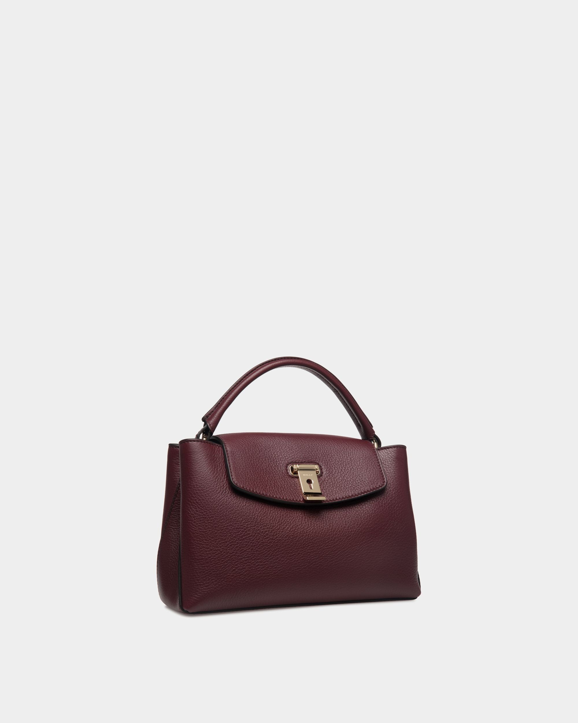 Borsa A Mano Piccola Lock Me In Pelle Granata Andorra - Donna - Bally - 04