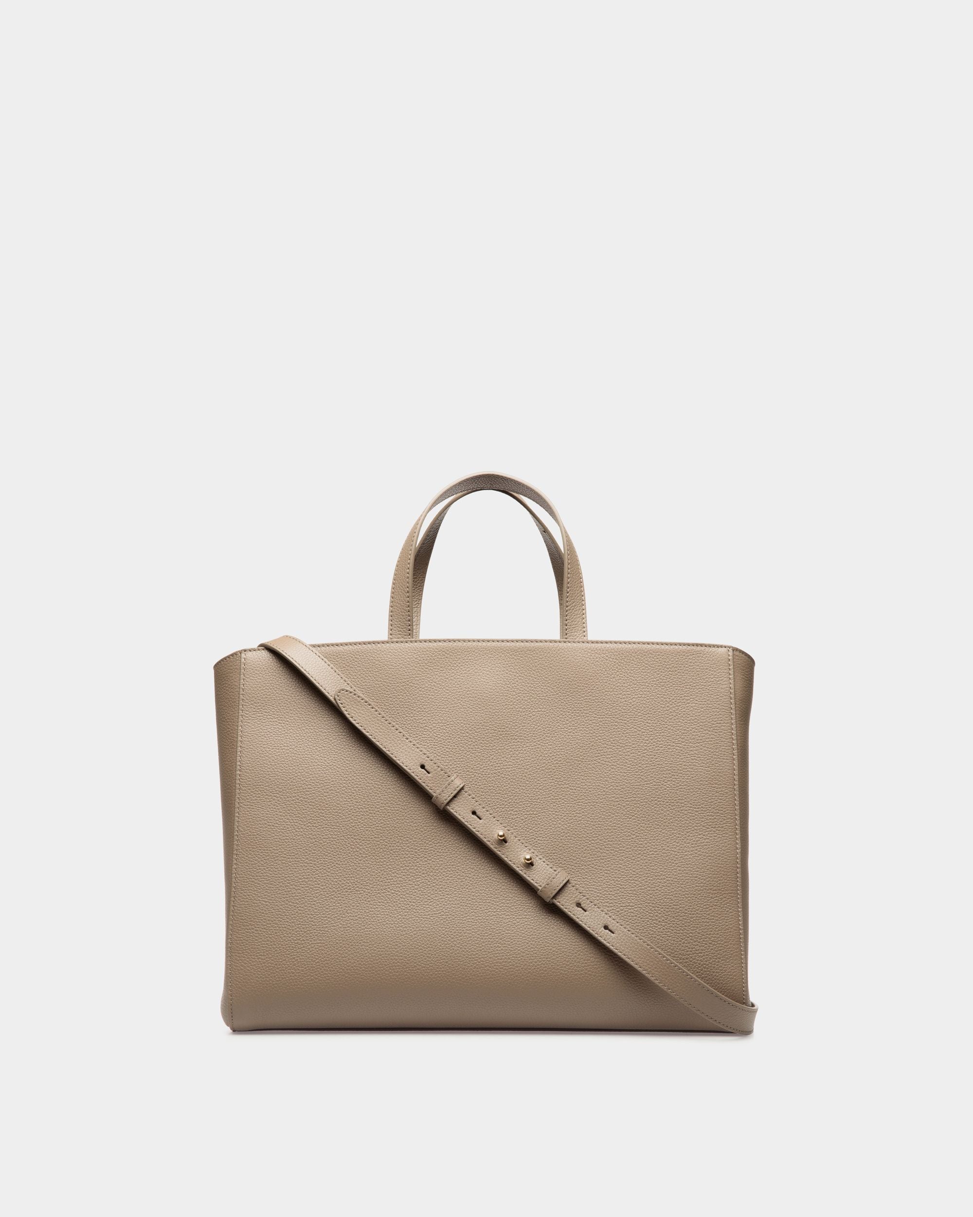 Tote Bag Lock Me In Pelle Granata Grigio Talpa - Donna - Bally - 02