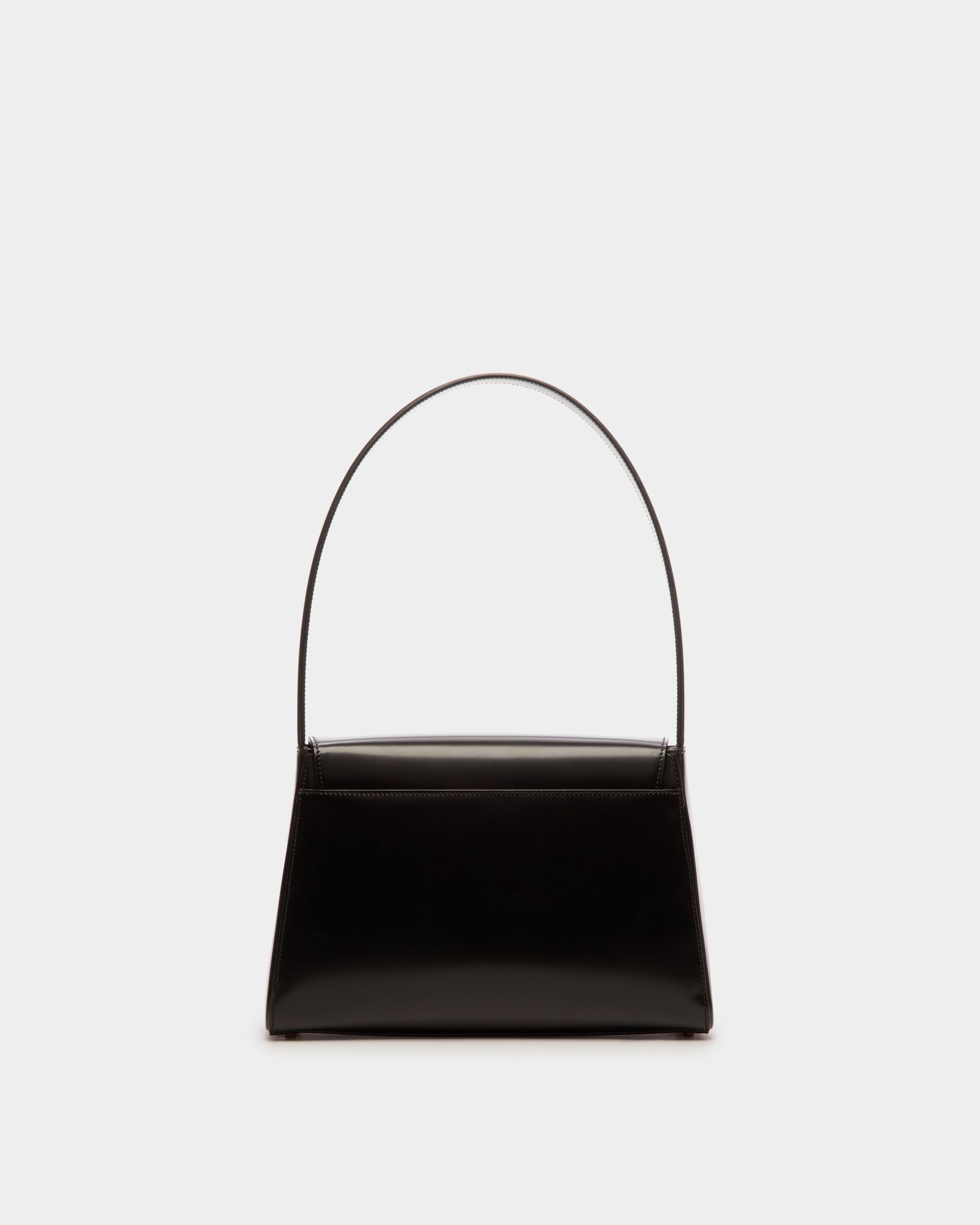 Borsa A Spalla Ollam In Pelle Spazzolata Nera - Donna - Bally - 03