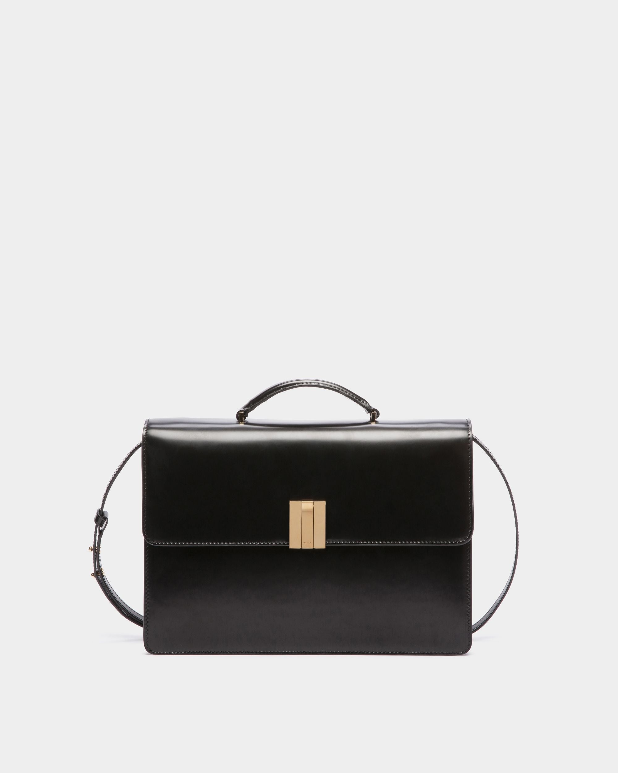 Borsa A Mano Ollam In Pelle Spazzolata Nera - Donna - Bally - 01