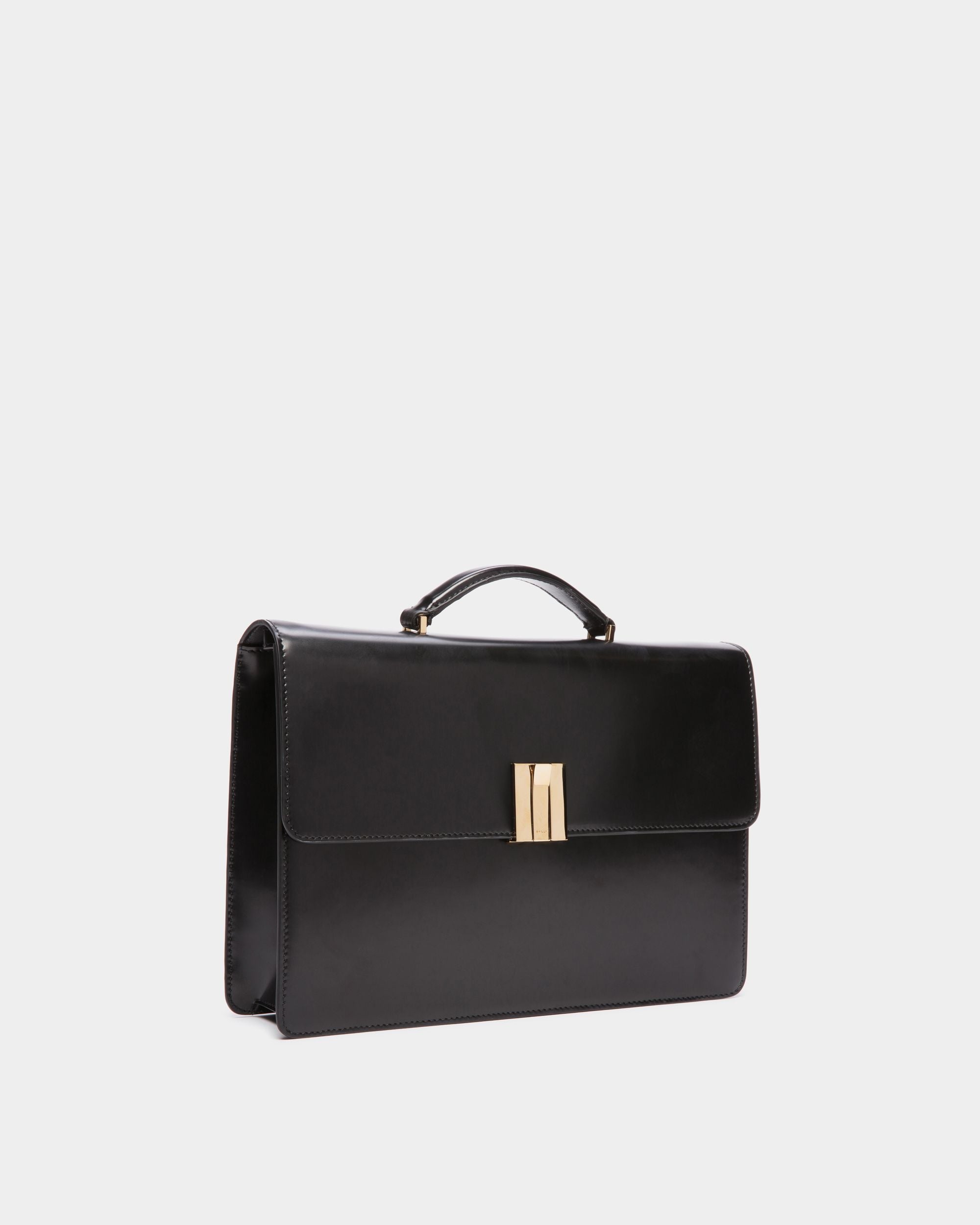 Borsa A Mano Ollam In Pelle Spazzolata Nera - Donna - Bally - 04