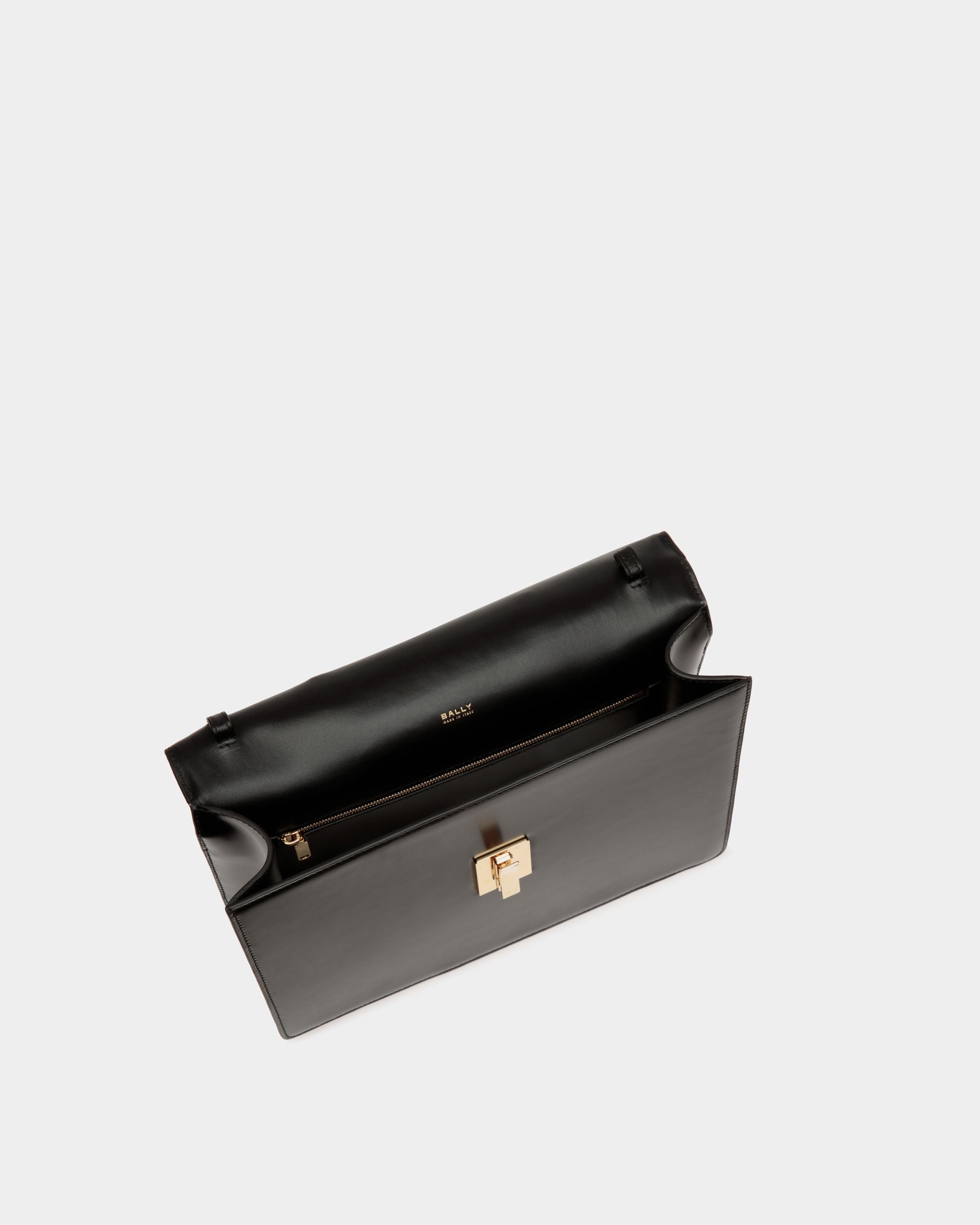 Borsa A Mano Ollam In Pelle Spazzolata Nera - Donna - Bally - 05