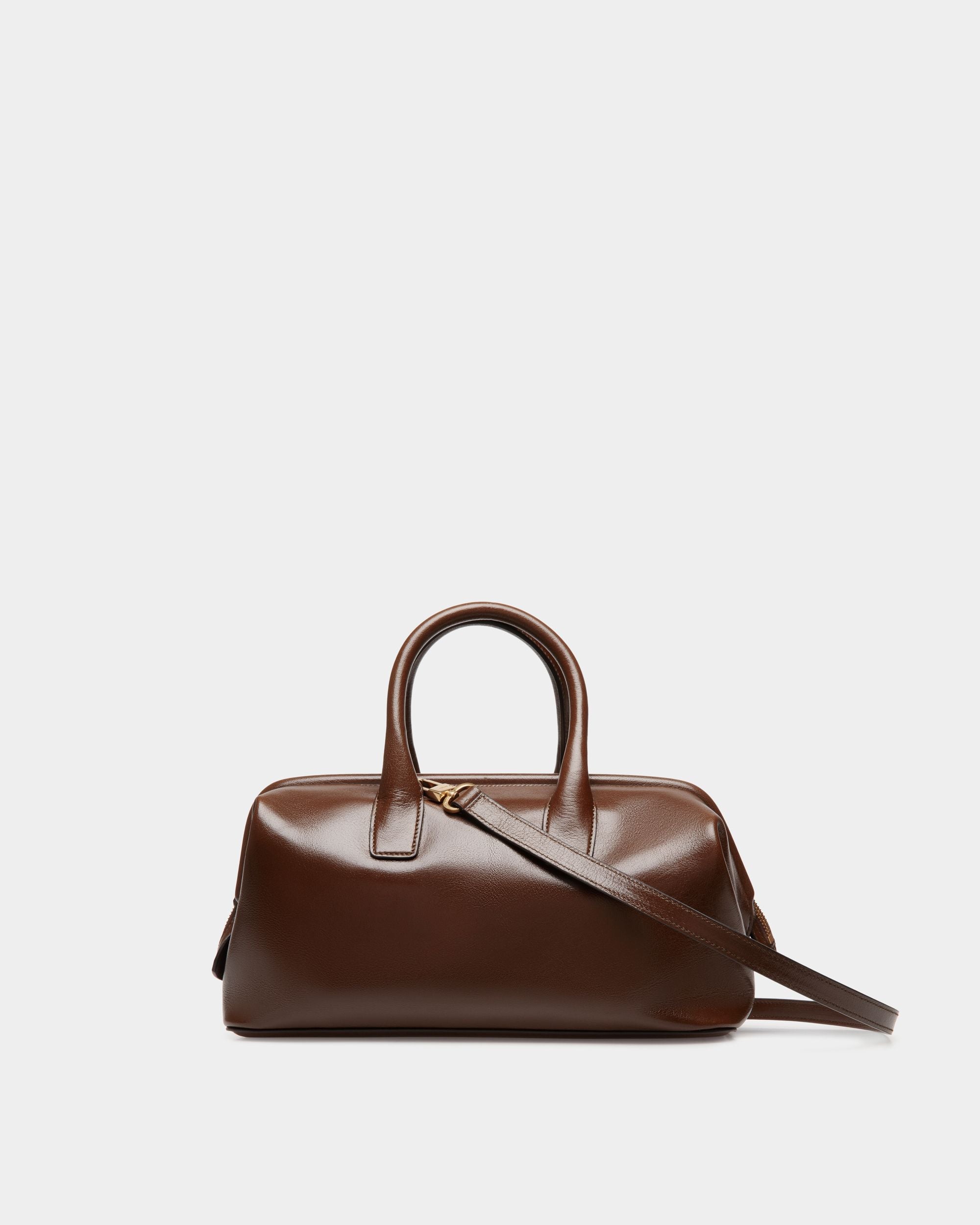 Belle Small Top Handle Bag In Marron Glacé Leather - Donna - Bally - 03