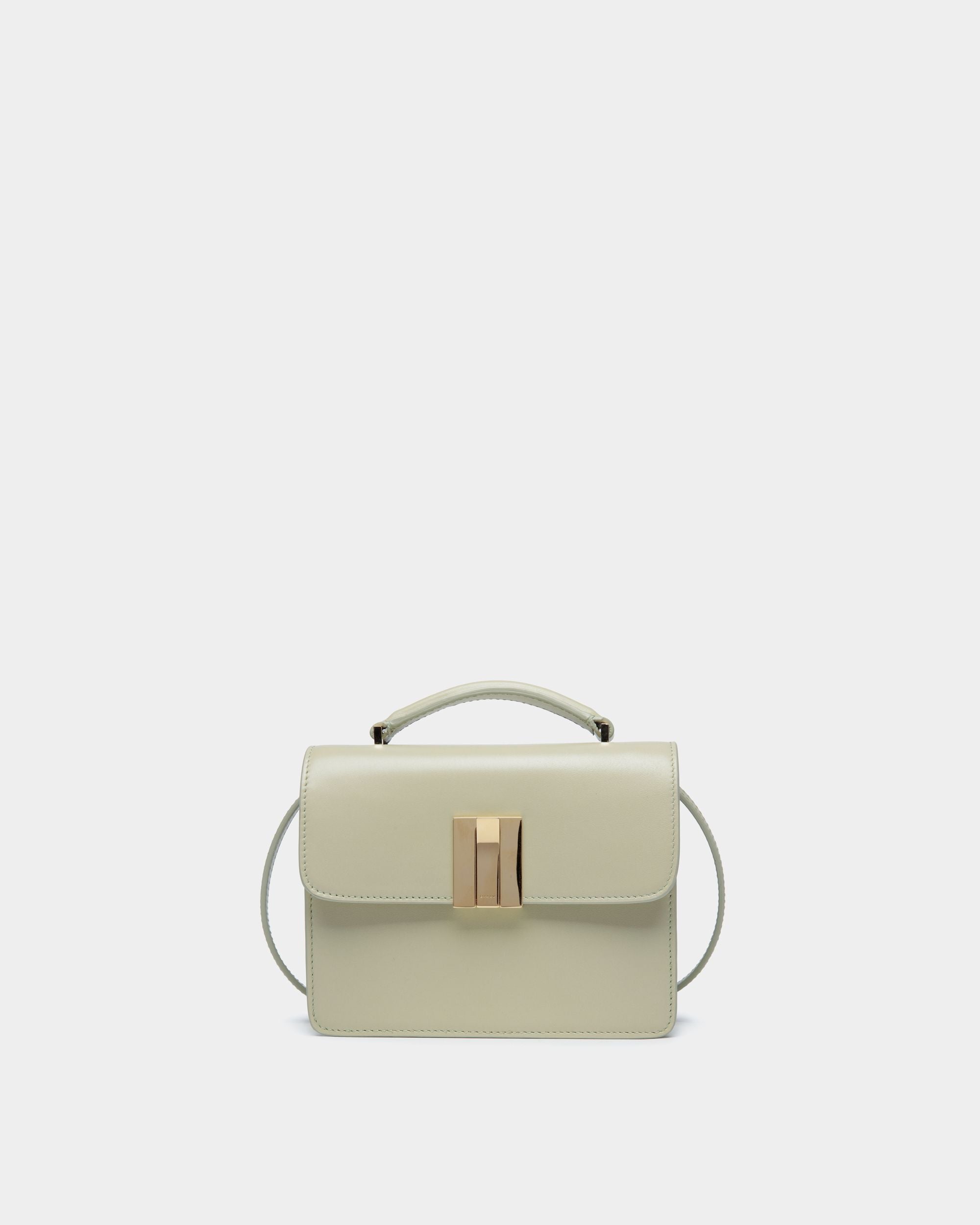 Borsa Mini A Mano Ollam In Pelle Spazzolata Bianco Anticato - Donna - Bally - 01