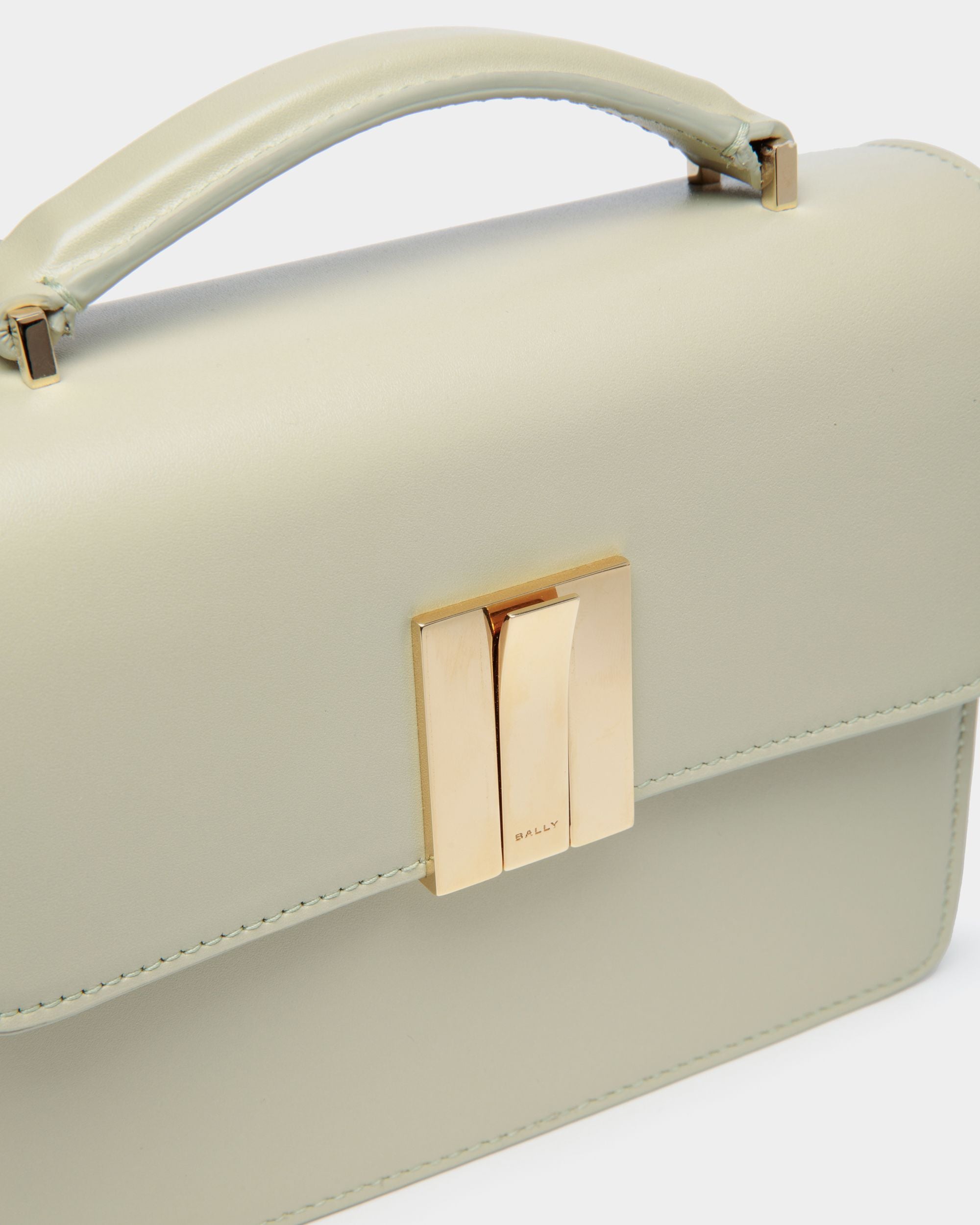 Borsa Mini A Mano Ollam In Pelle Spazzolata Bianco Anticato - Donna - Bally - 05