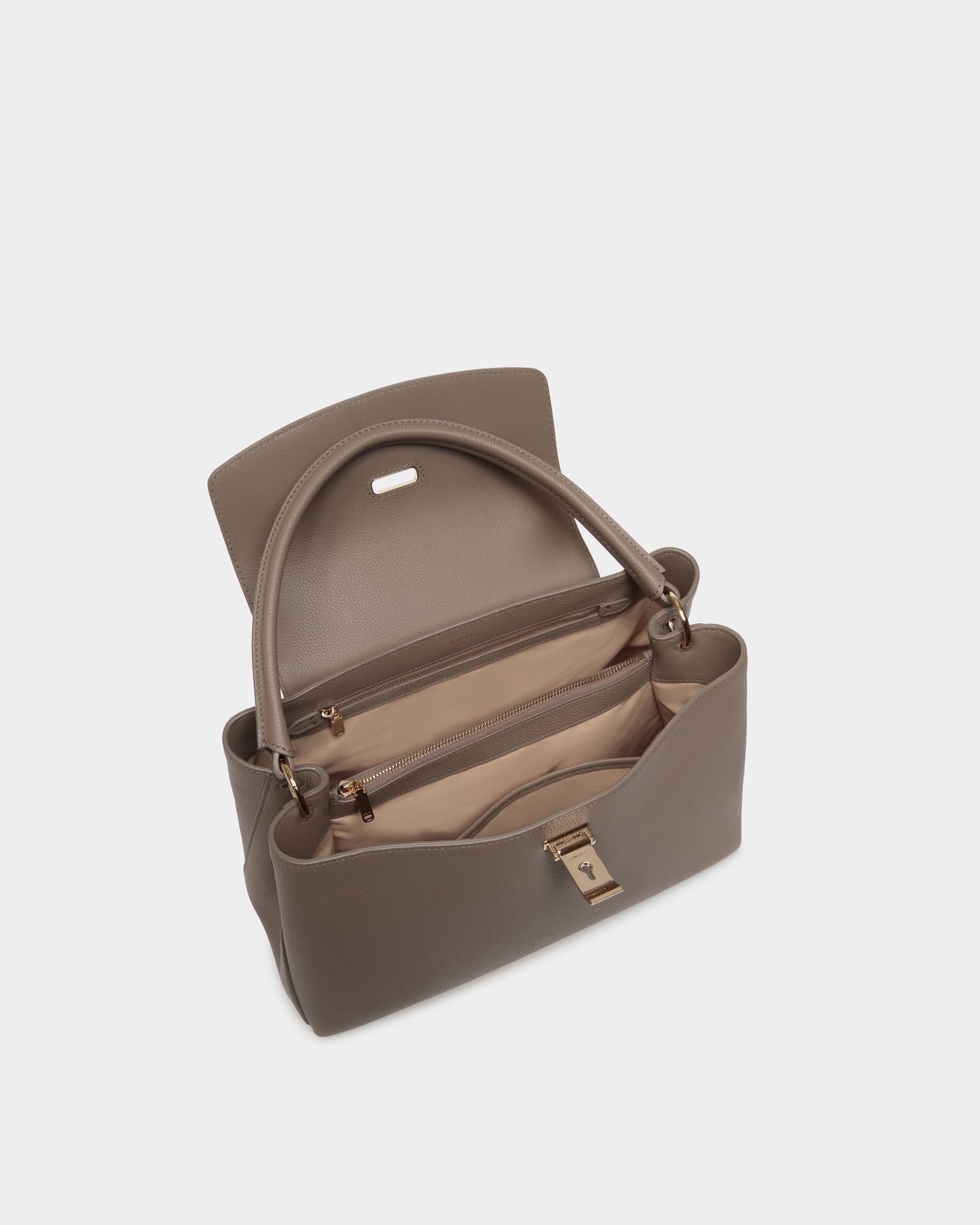 Borsa A Mano Lock Me In Pelle Granata Grigio Talpa - Donna - Bally - 05