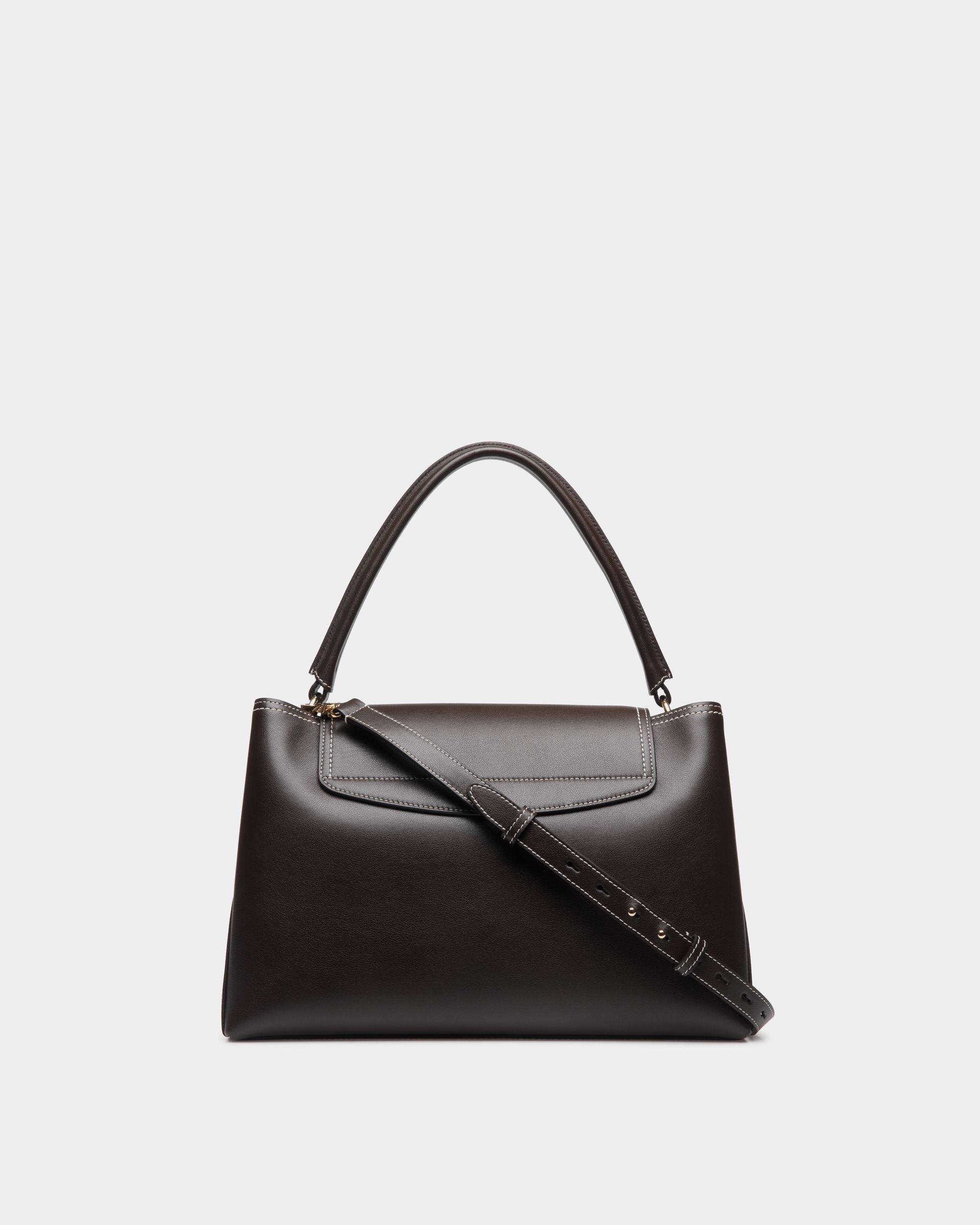 Borsa A Mano Lock Me In Pelle Color Ebano - Donna - Bally - 02