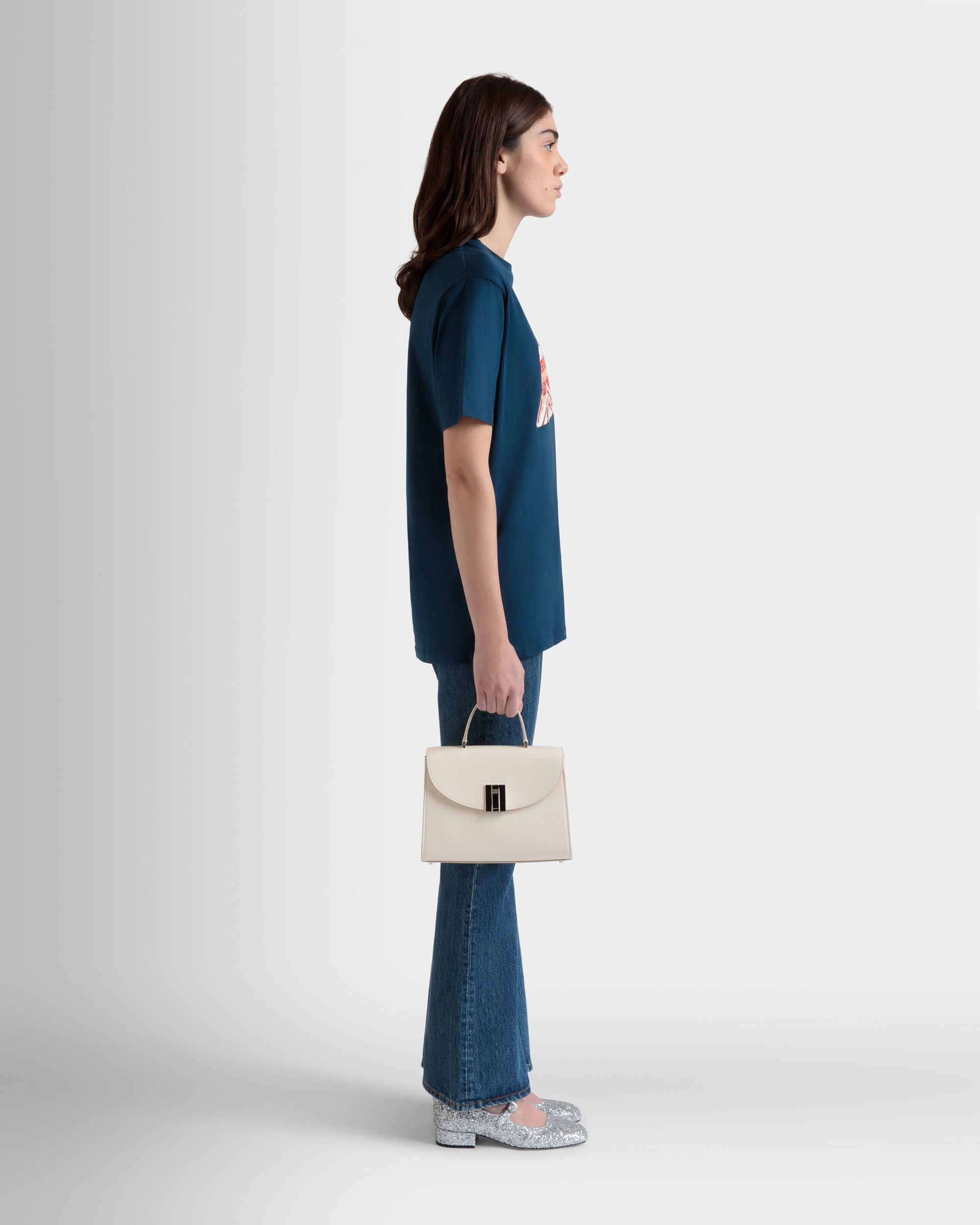 Borsa A Mano Ollam In Pelle Bianca - Donna - Bally - 02