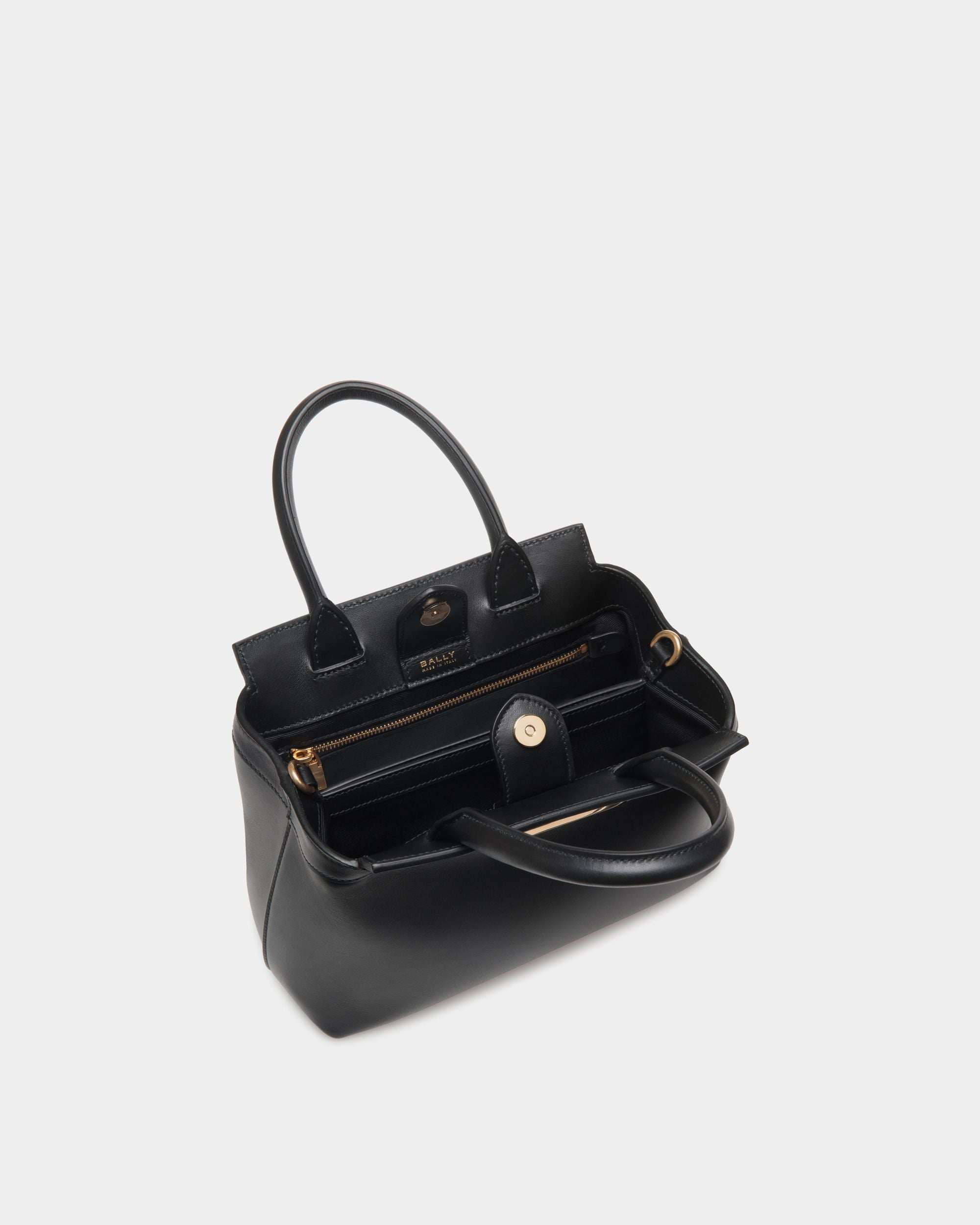 Tote Bag Piccola Deco In Pelle Nera - Donna - Bally - 04