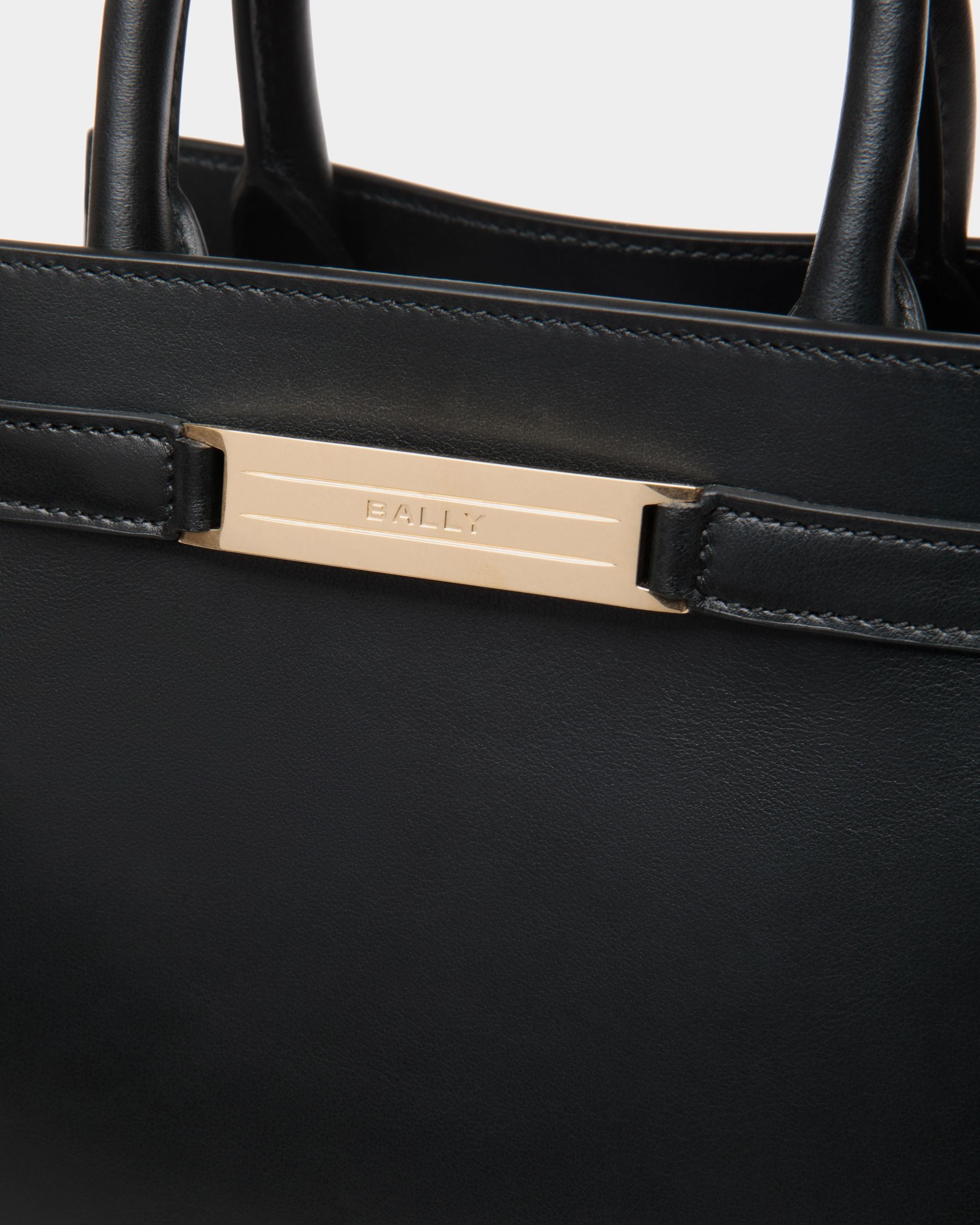 Tote Bag Piccola Deco In Pelle Nera - Donna - Bally - 05