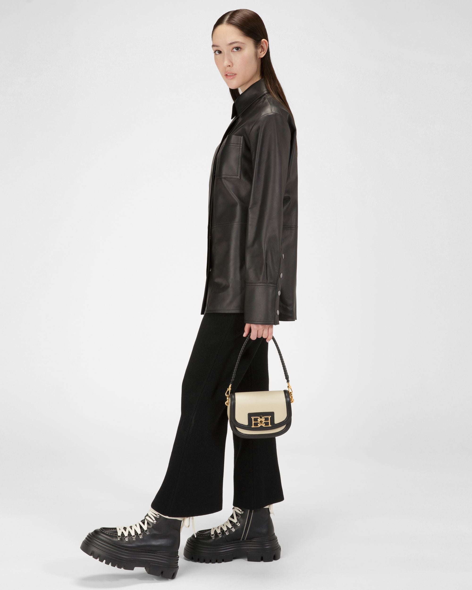 Baily Minibag In Pelle Beige Chiaro E Nera - Donna - Bally - 07