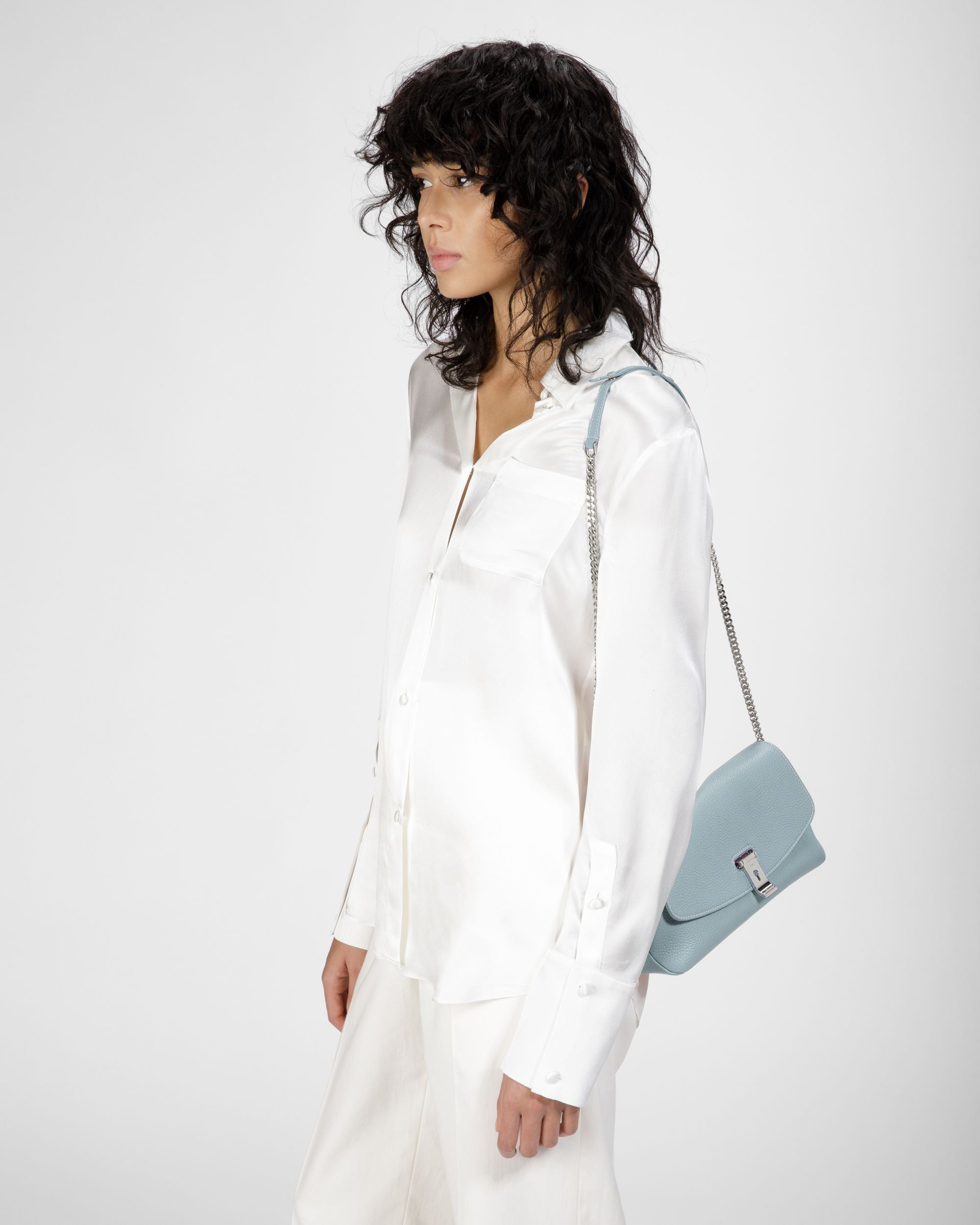Leena Borsa Mini In Pelle Azzurra - Donna - Bally - 02