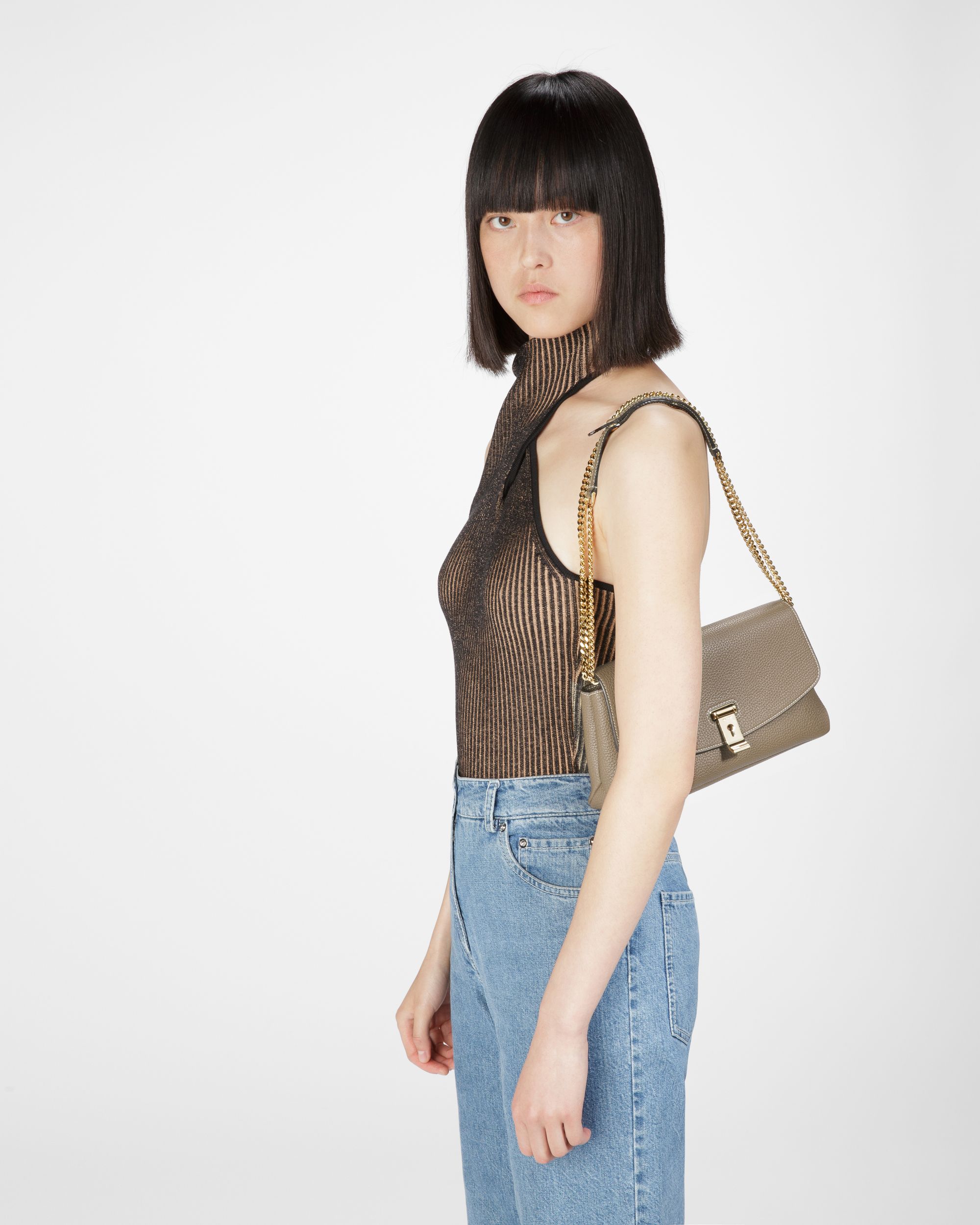Leena Borsa Mini In Pelle Grigio Talpa - Donna - Bally - 10