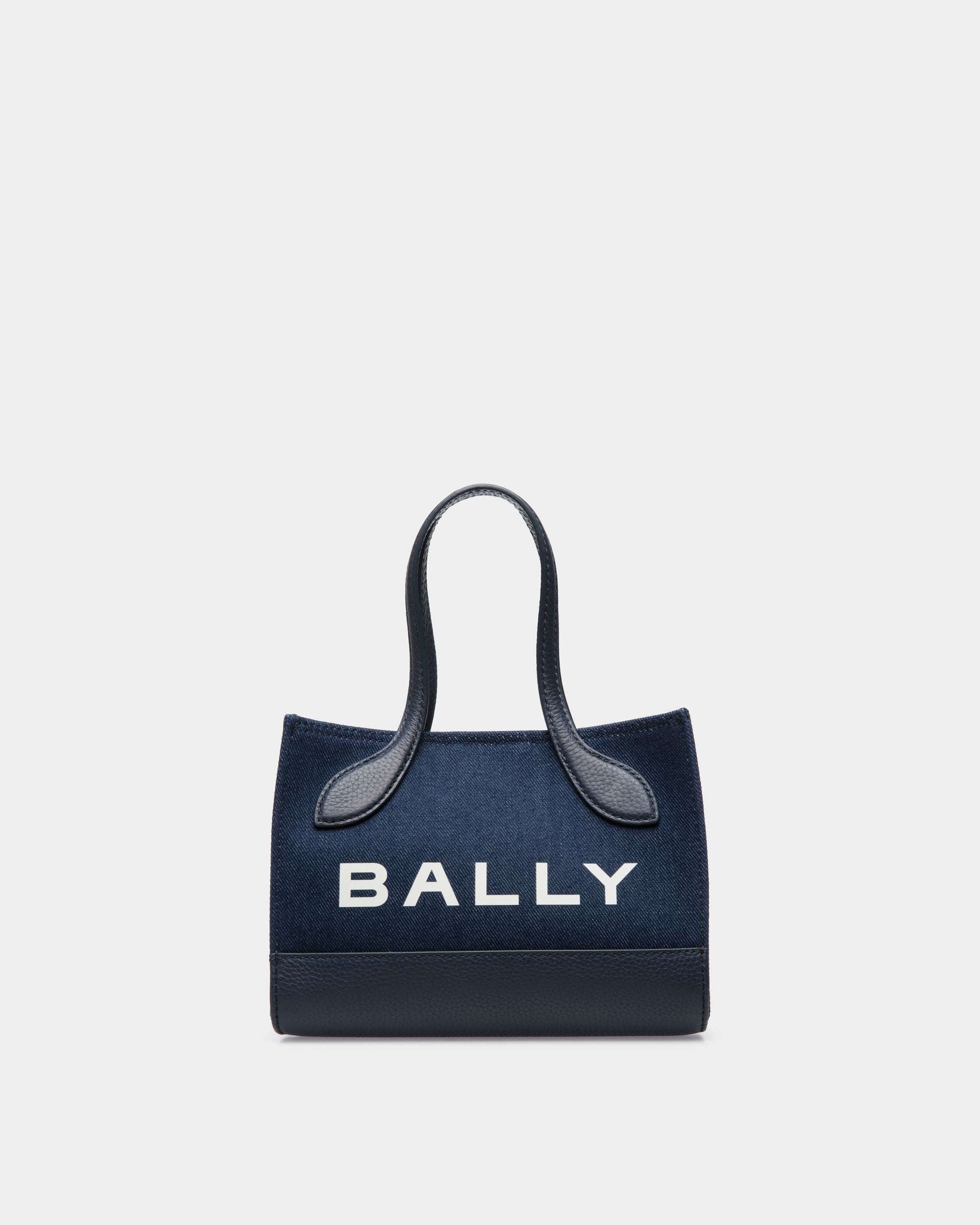 Borsa Mini Bar In Tessuto Denim Blu - Donna - Bally - 01
