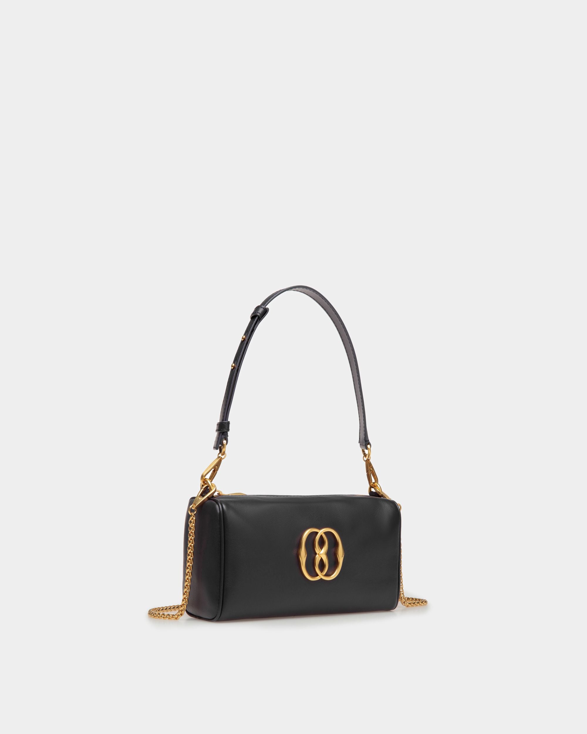 Borsa Mini Emblem In Pelle Nera - Donna - Bally - 03