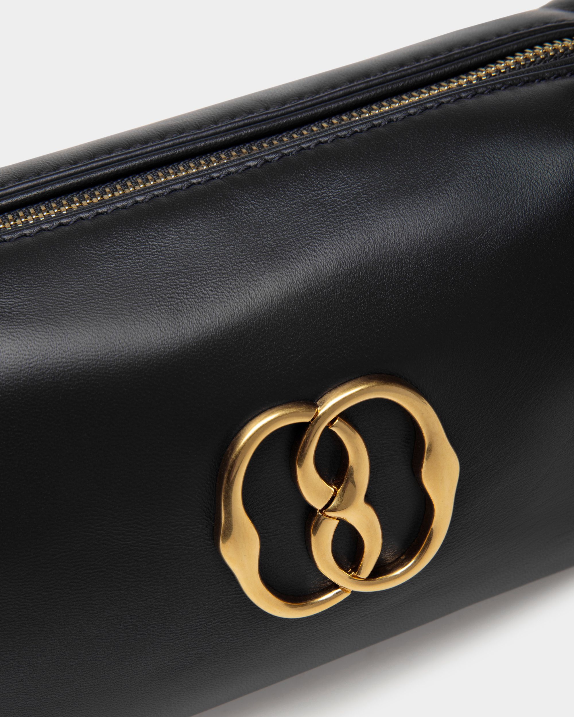 Borsa Mini Emblem In Pelle Nera - Donna - Bally - 05
