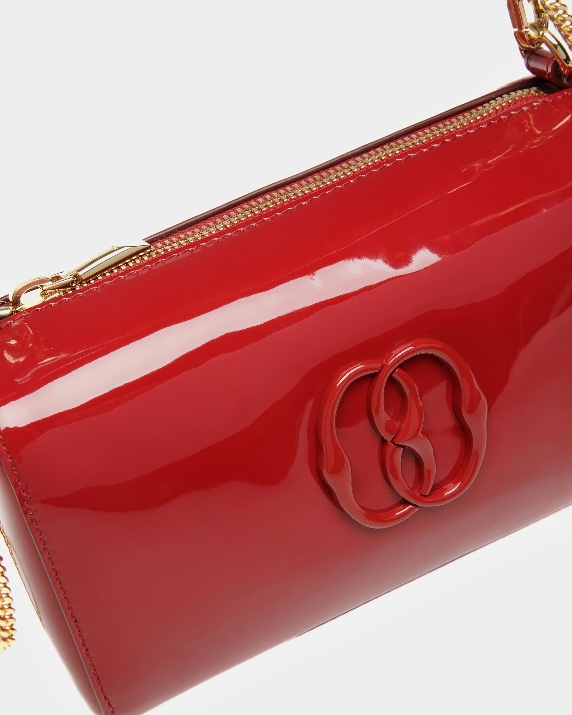 Borsa Mini Emblem In Pelle Rubino Scuro - Donna - Bally - 04